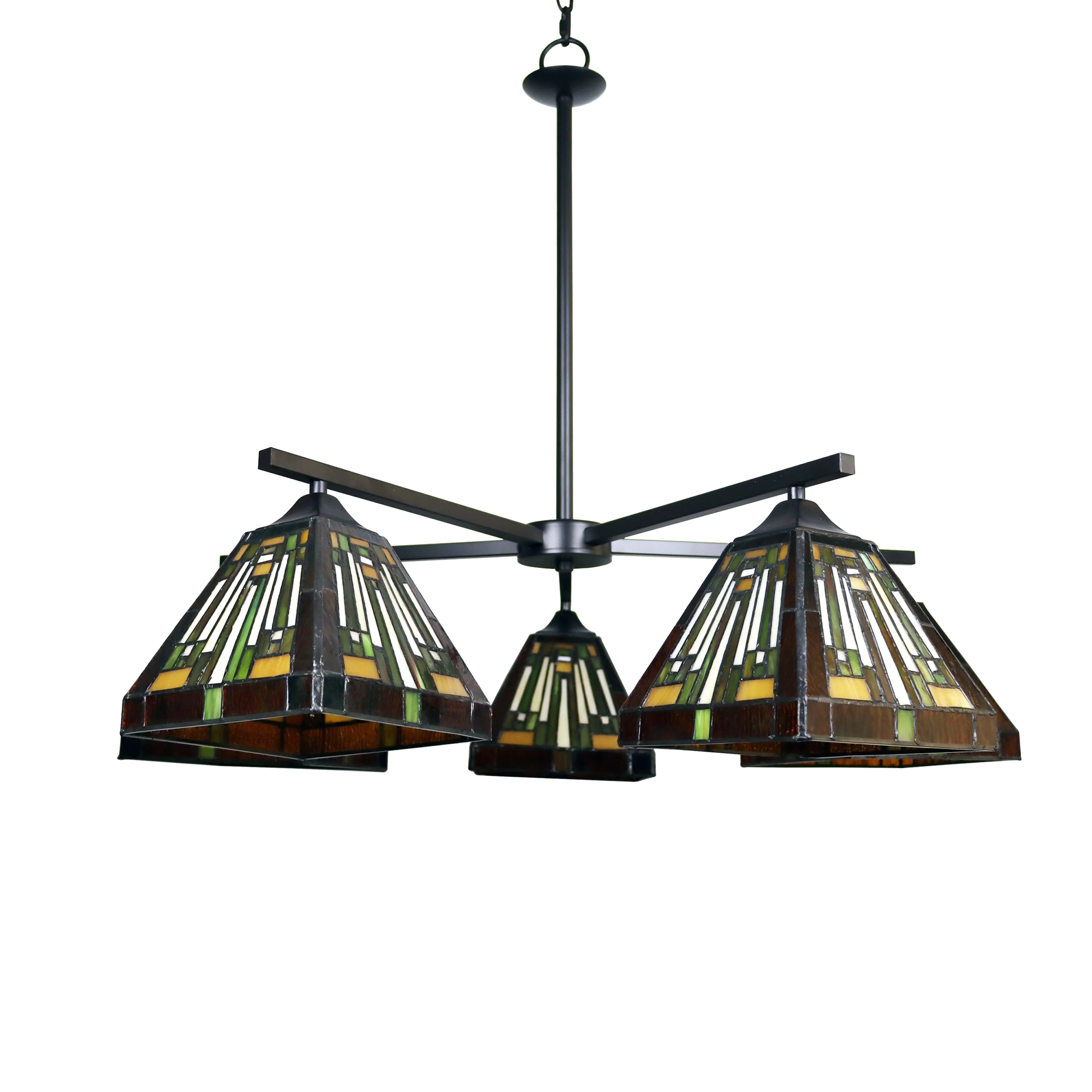 Chloe Lighting Tiffany-Style Mission Design 5-light Blackish Bronze Chandelier
