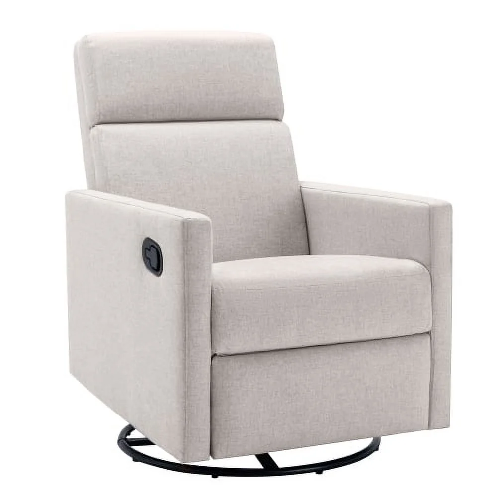 ZJbiubiuHome Modern Upholstered Rocker Nursery Chair Plush Seating Glider Swivel Recliner Chair  Beige