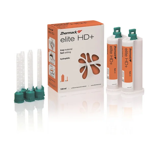 Dental VPS Impression Material Heavy Body Fast Set 2/Cartridges (50ml) 6/Tips