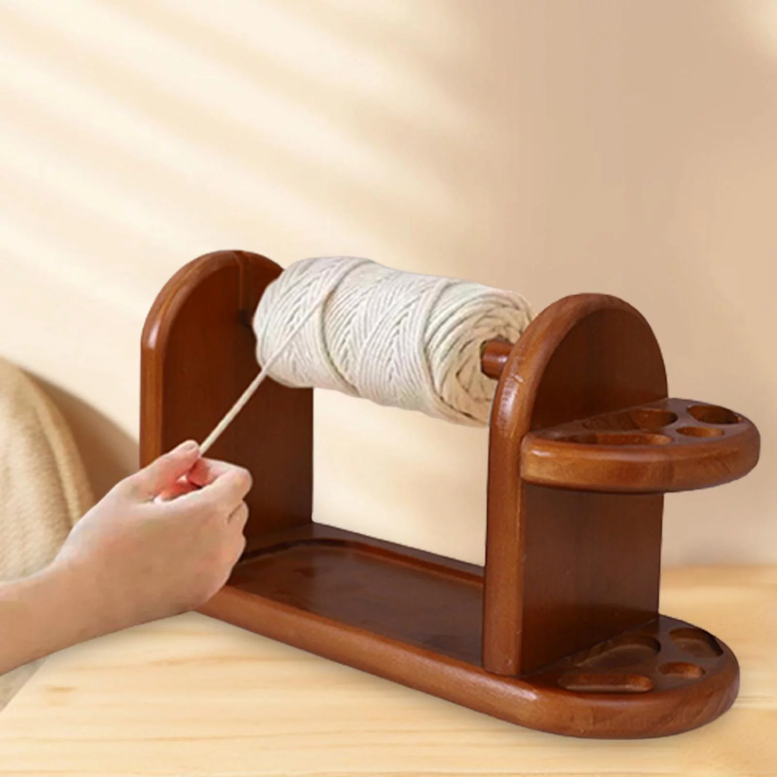 Crochet Yarn Holder Thread Holder Wooden Arn Sticks Organizer String Dispenser Spindle Sewing Tool Bobbin Spool Thread Spools Holder for Knit