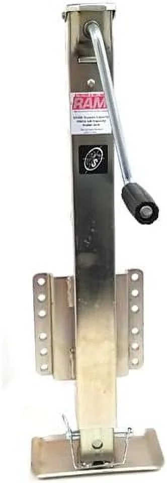 2,500 lbs. Capacity Marine Fixed Mount Bolt-on zinc Heavy Duty Drop Leg Trailer Jack with Foot.
