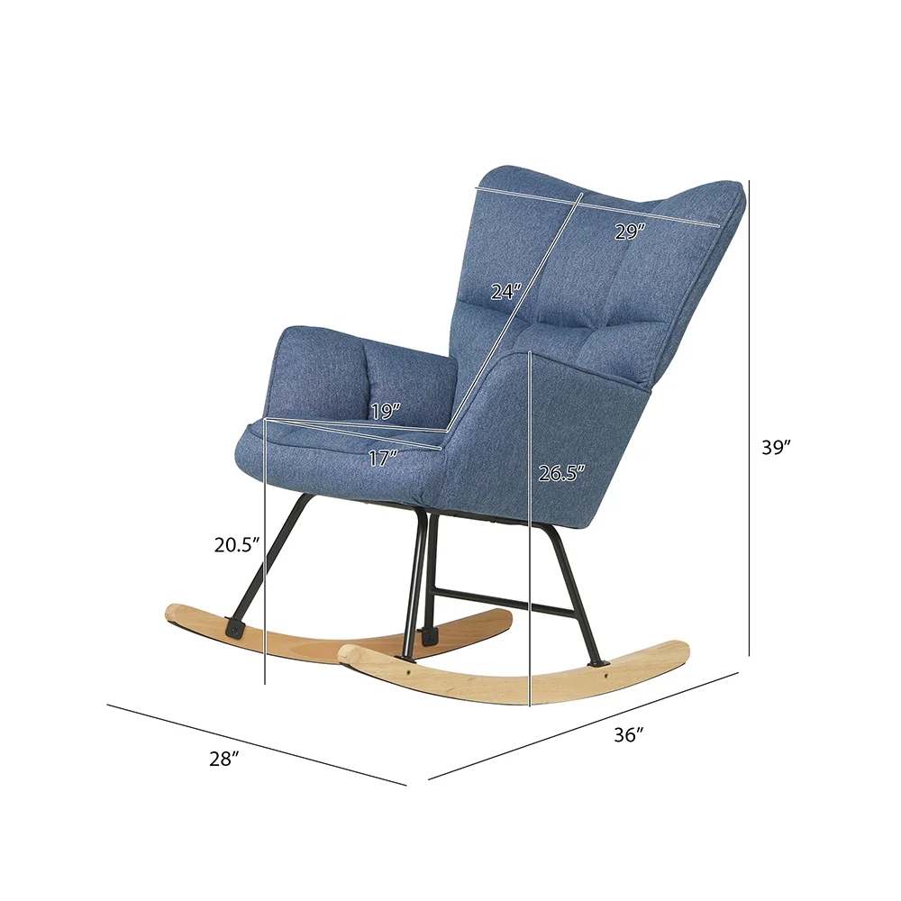 Nanyi Sherpa Teddy Rocking Chair with High Backrest, Padded Seat, Upholstered Stylish Armchair for Living Room, Bedroom