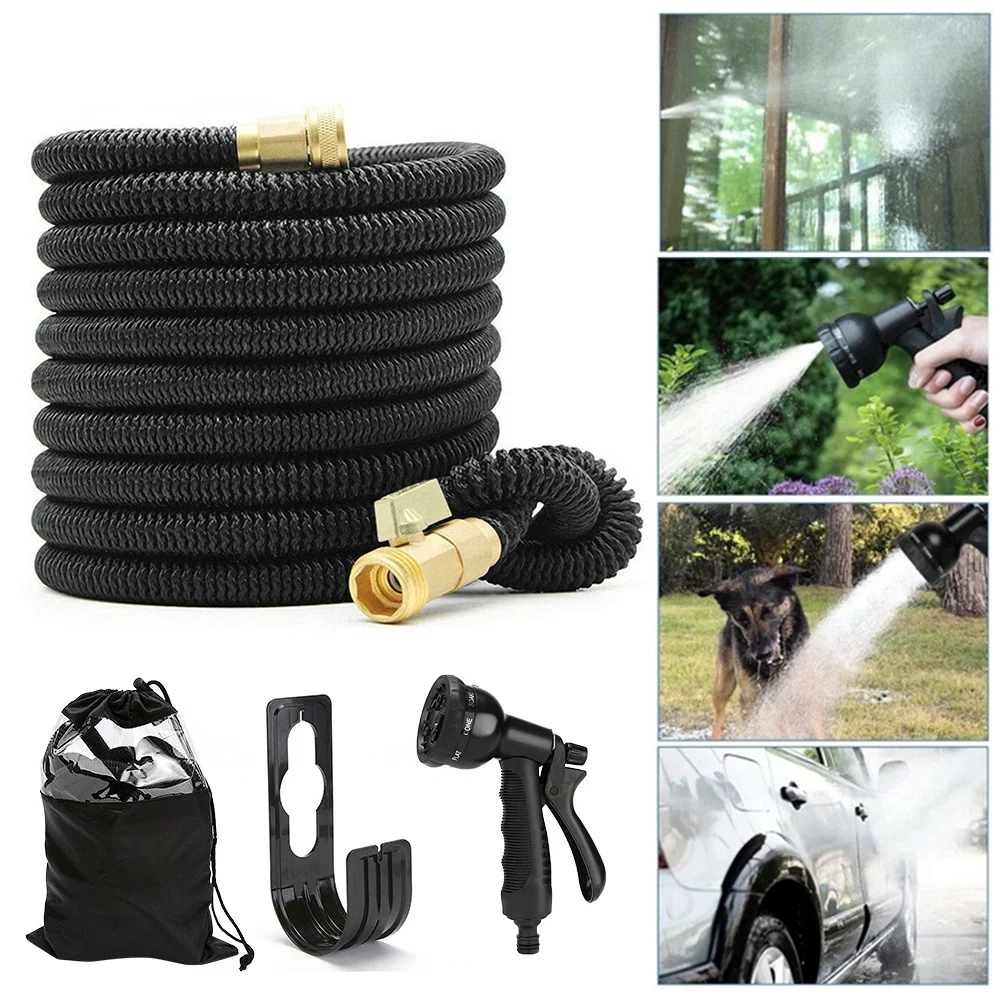 100ft Garden Hose, Expandable Water Hose , Flexible Expanding Hose with 10 Function Water Spray Nozzle