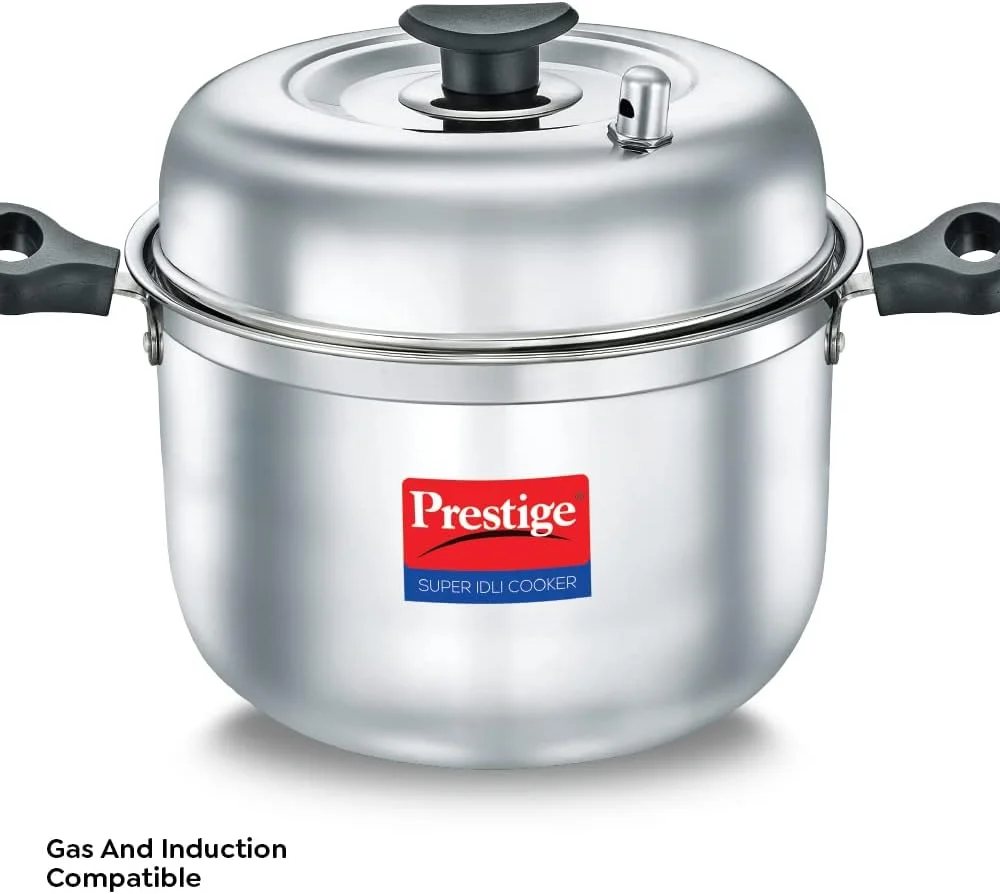 Prestige PRID6 Cooker, 5Plates + 1 Mini Idli Plate, SILVER - Total 6 Plates