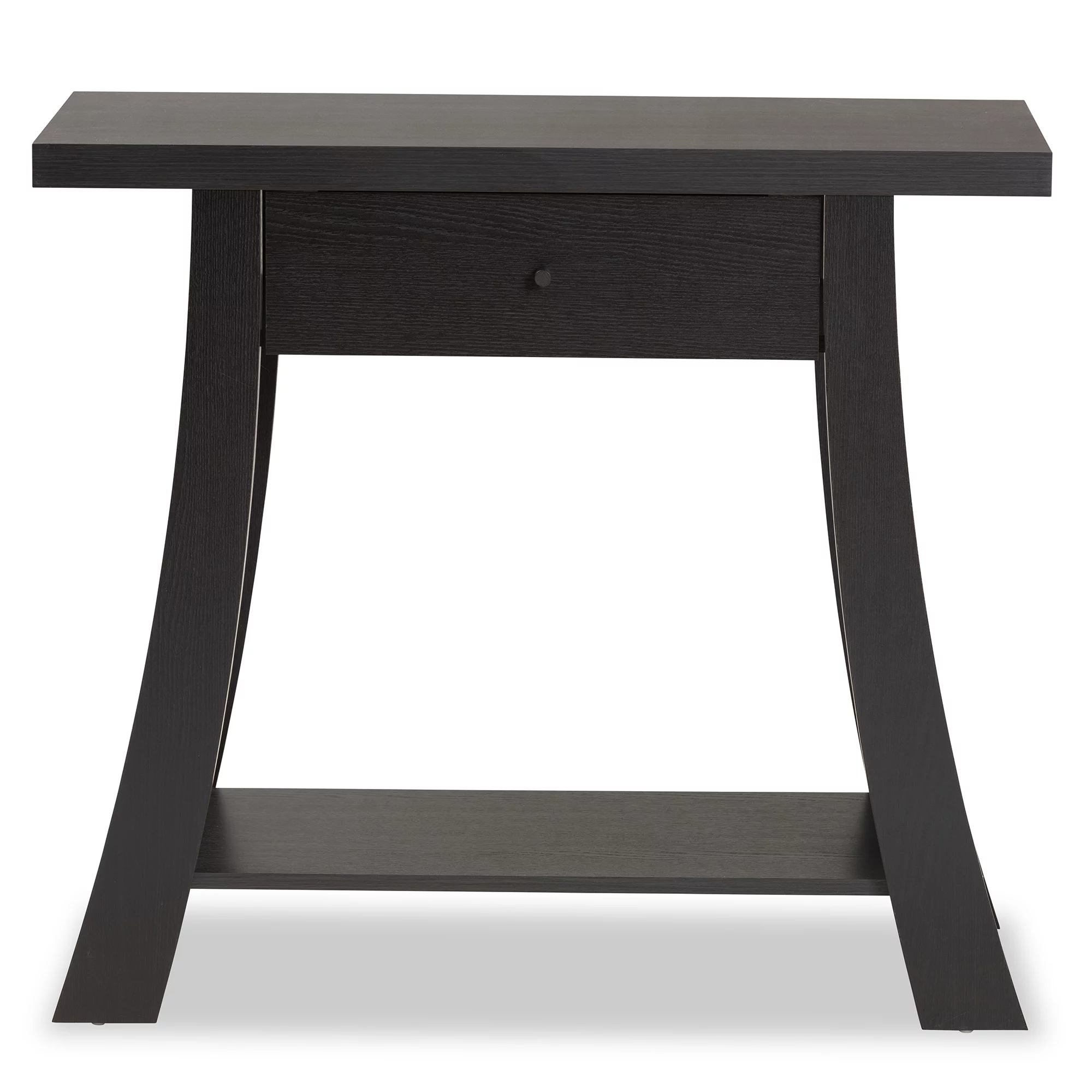 Baxton Studio Herman Modern Wood 1 Drawer Console Table, Dark Brown