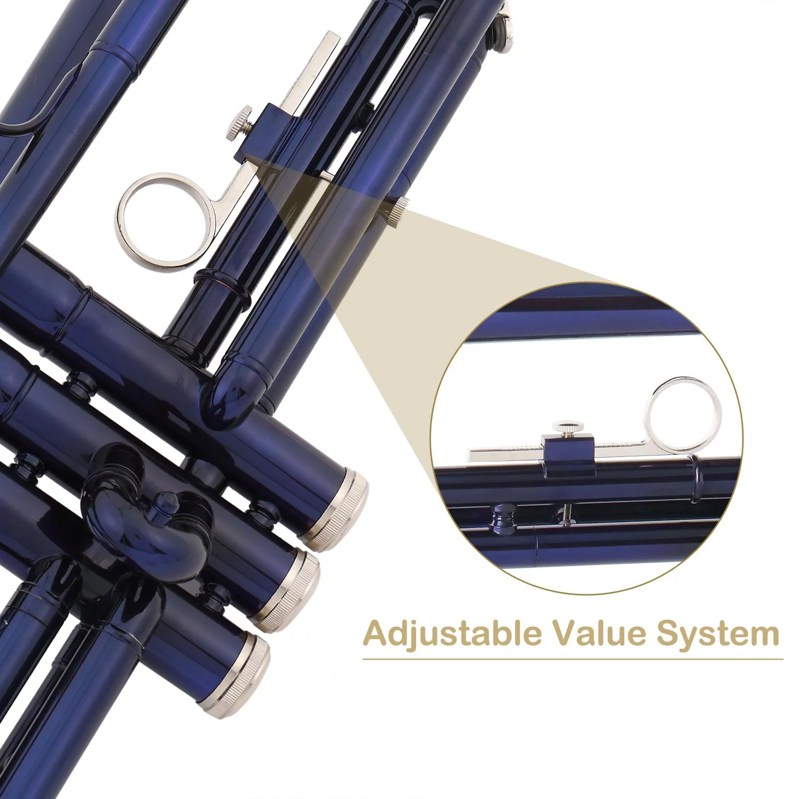 UBesGoo Bb Beginner School Band Trumpet with Mouthpiece Case Blue Green Purple