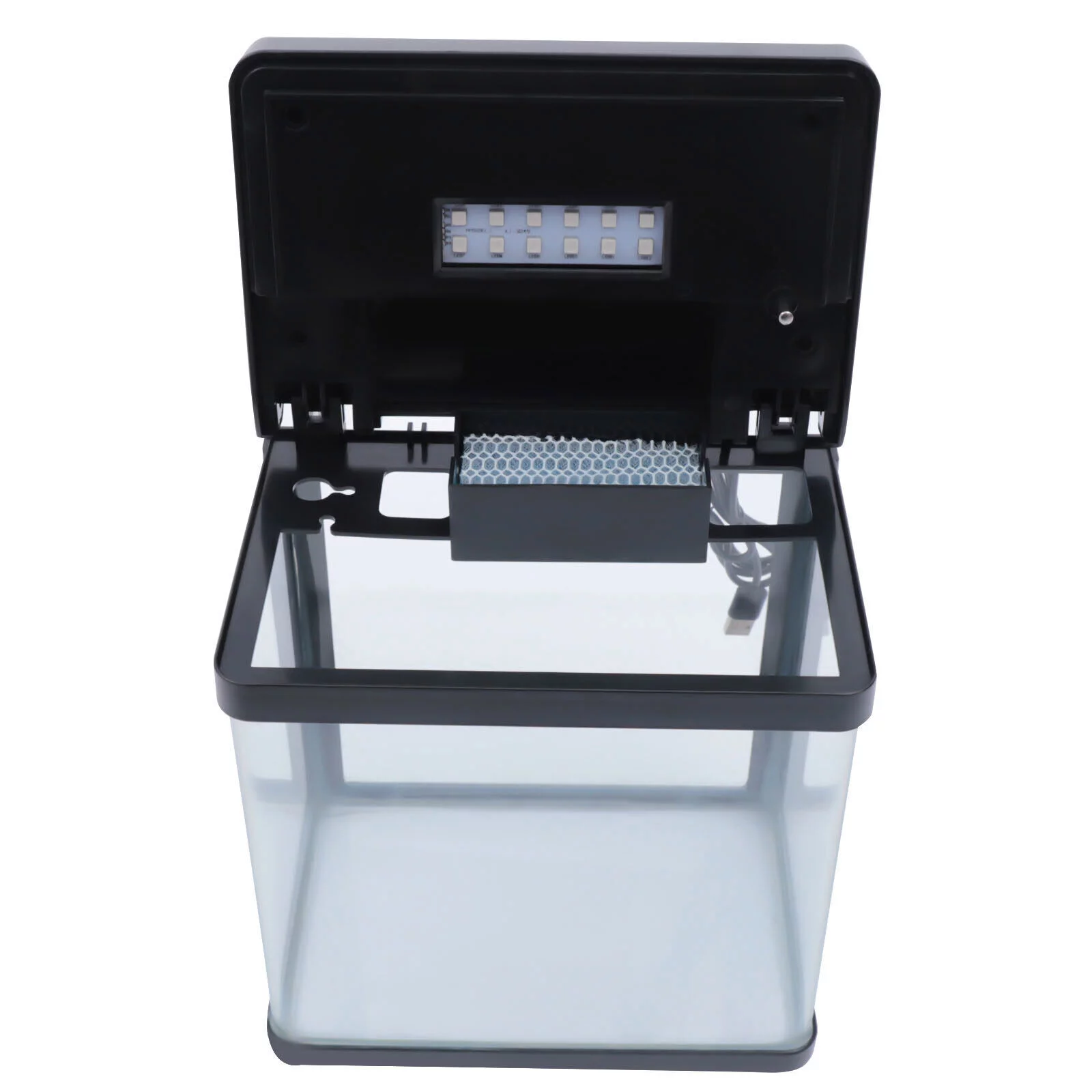 FETCOI 2.5 Gal Aquarium Kit 9.5L Fish Tank Black Bedroom Low Noise Desktop Fish Tank