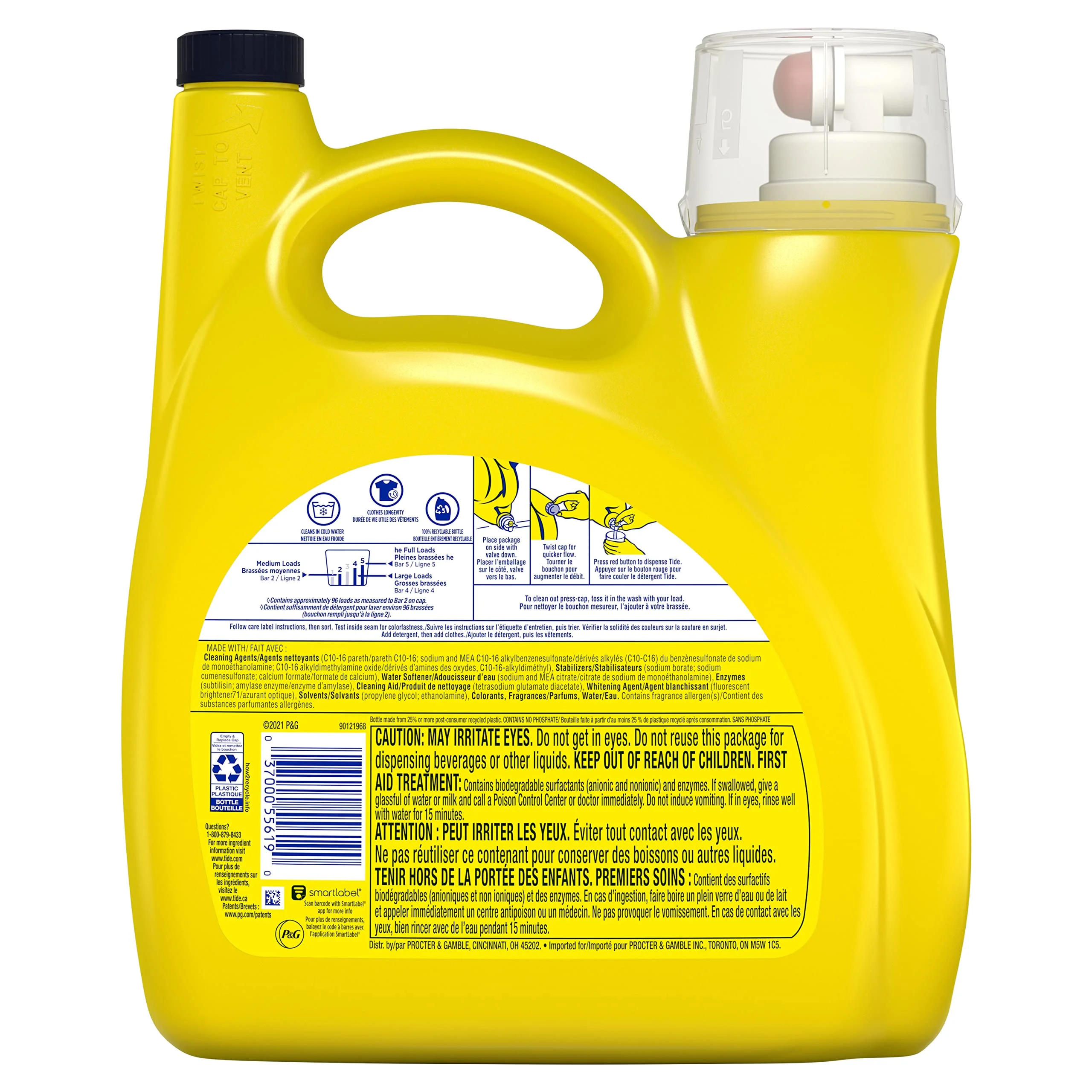 Tide Simply + Oxi Liquid Laundry Detergent, 96 Loads