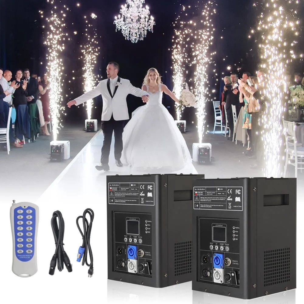 HNZXIB 2PCS 16.5ft Cold Spark Machine DMX Firework Wedding Party Stage Sparklers 600W