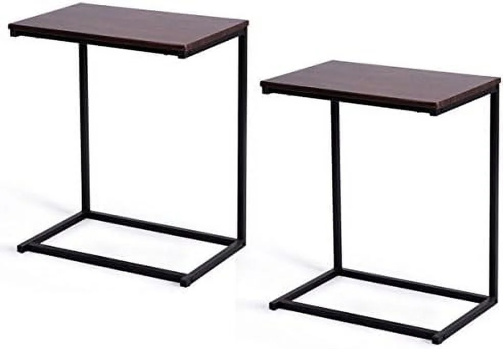 SJOPLMN Sofa Side End Table C Table Laptop Holder End Stand Desk Coffee Tray  Notebook Tablet Beside Bed Sofa Portable Workstation (Brown)