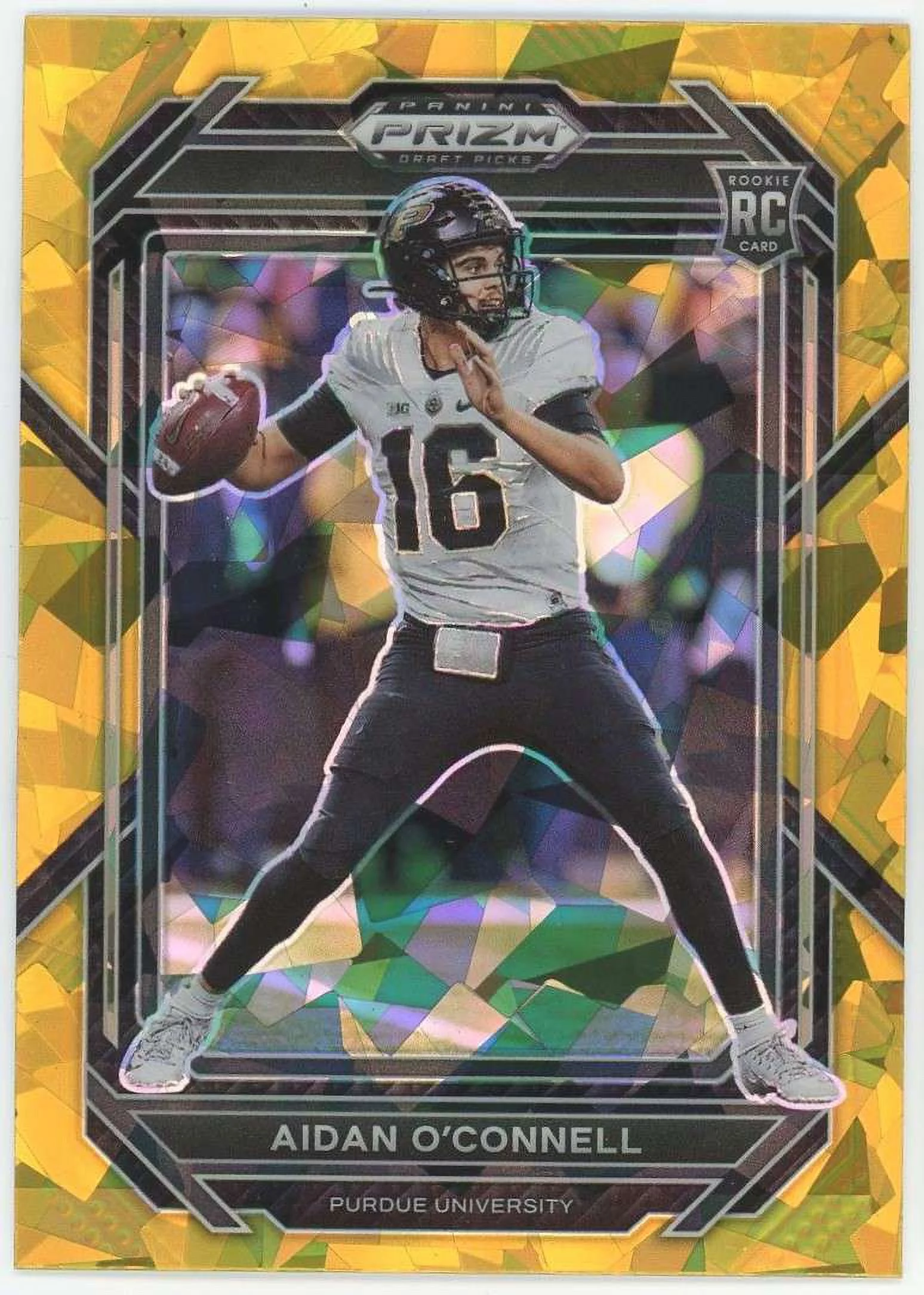 NFL 2023 Panini Prizm Draft Picks Gold Ice Prizm Aidan O'Connell #108 (Rookie)