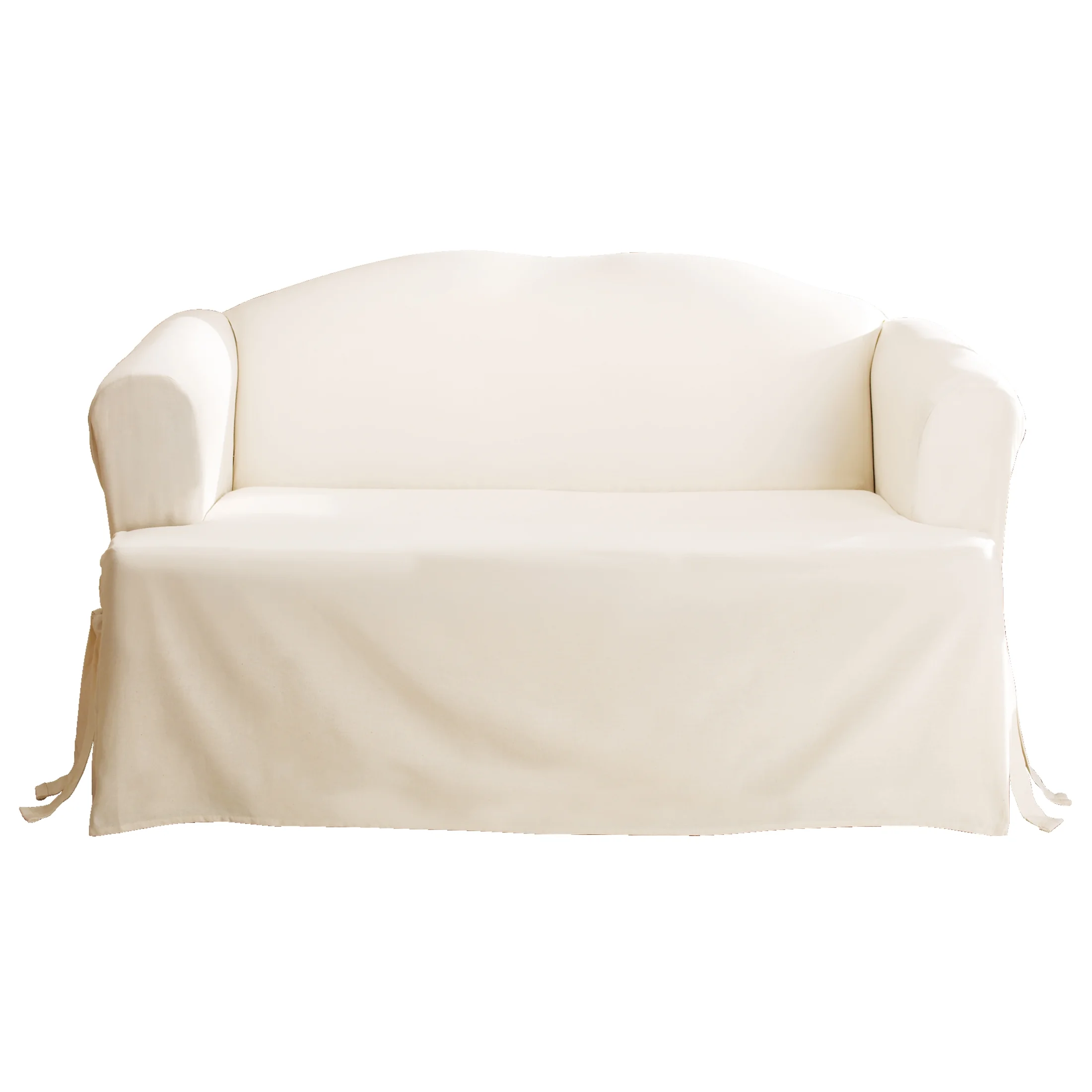 SureFit  Duck 1 Piece T Cushion Sofa Slipcover Natural