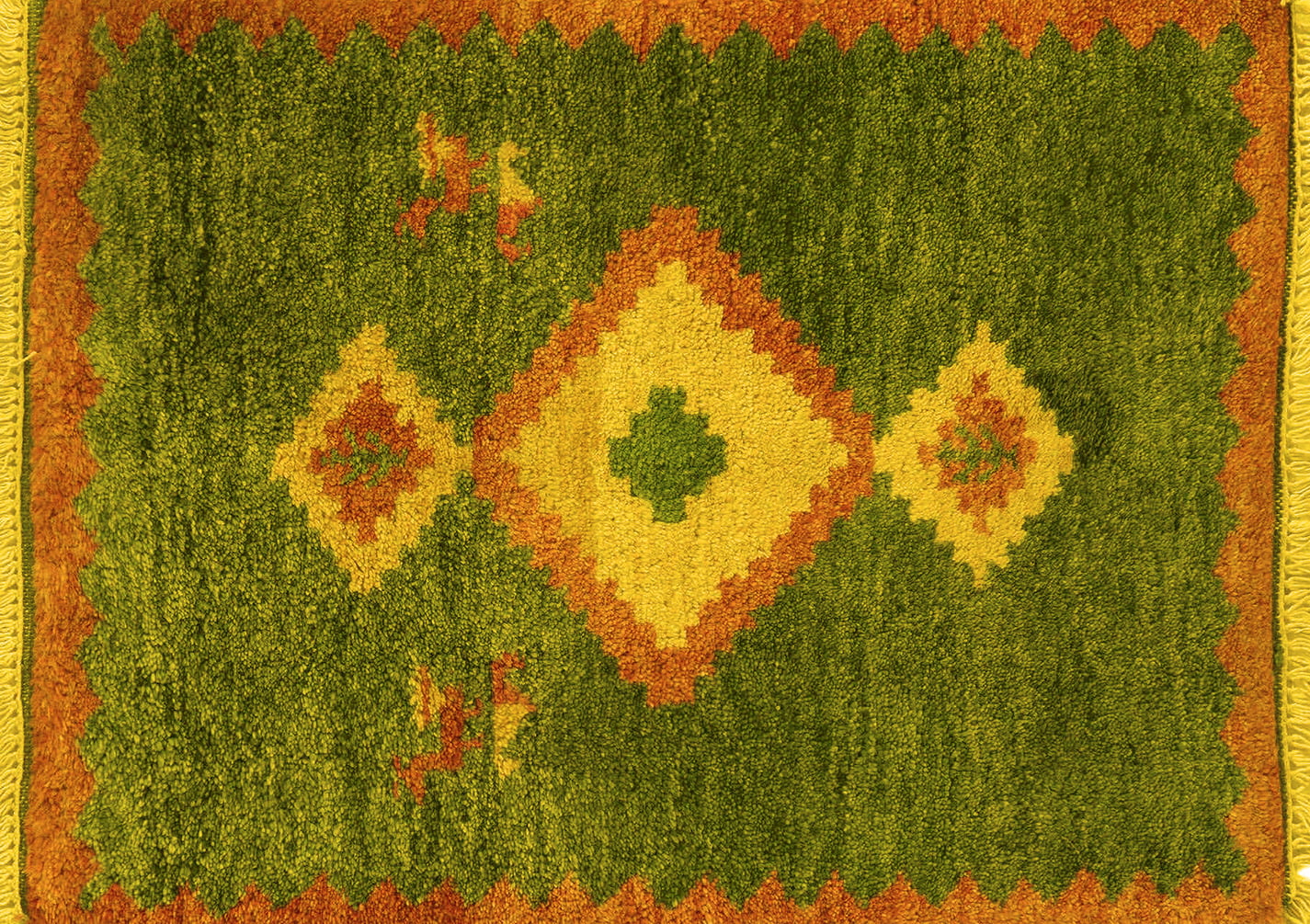 Ahgly Company Machine Washable Indoor Rectangle Southwestern Yellow Country Area Rugs, 5' x 7'