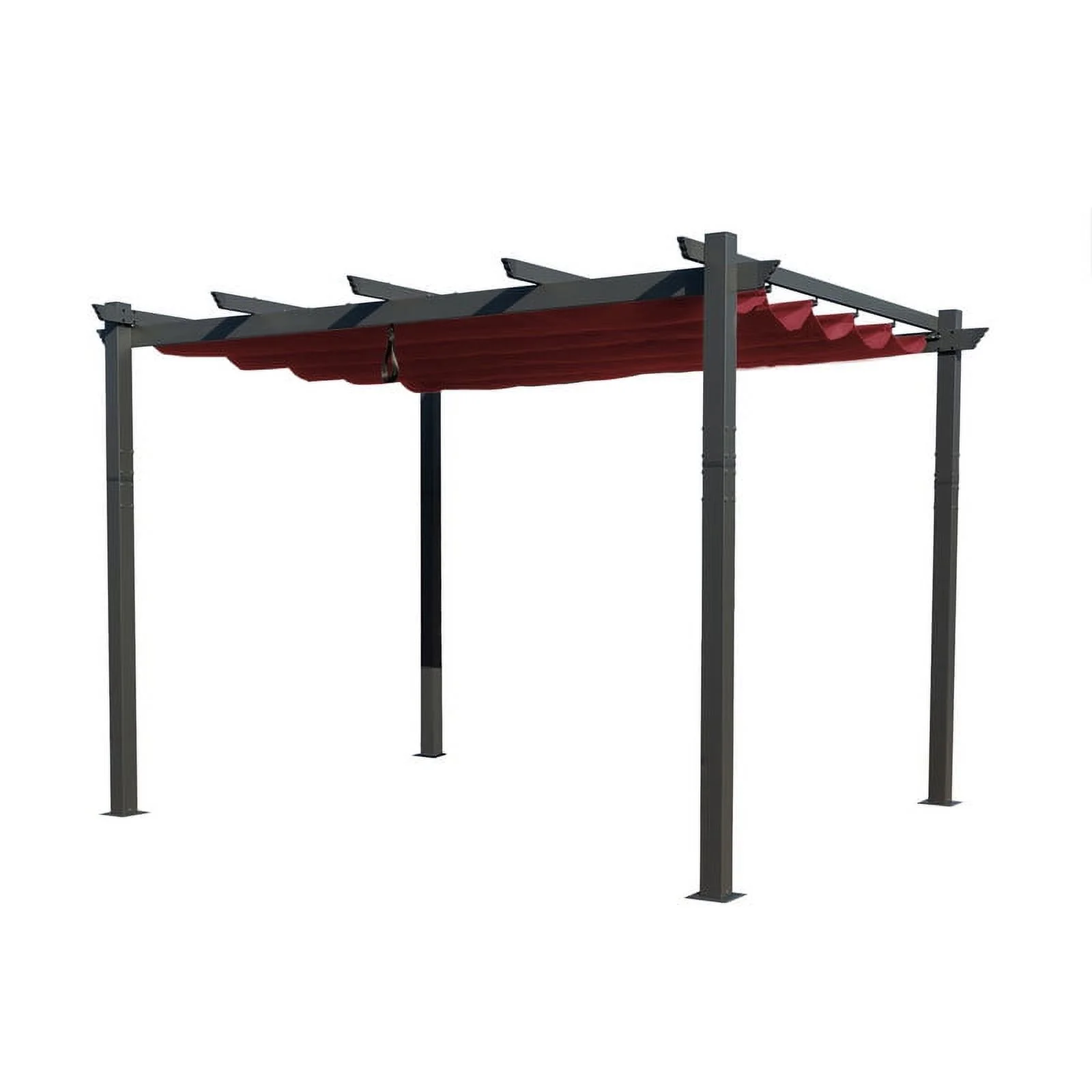 Kozyard Morgan Outdoor Extra-Large Gray Aluminum Frame Pergola with Sunshade Canopy (10' x 13', Burgundy, Canopy Only)