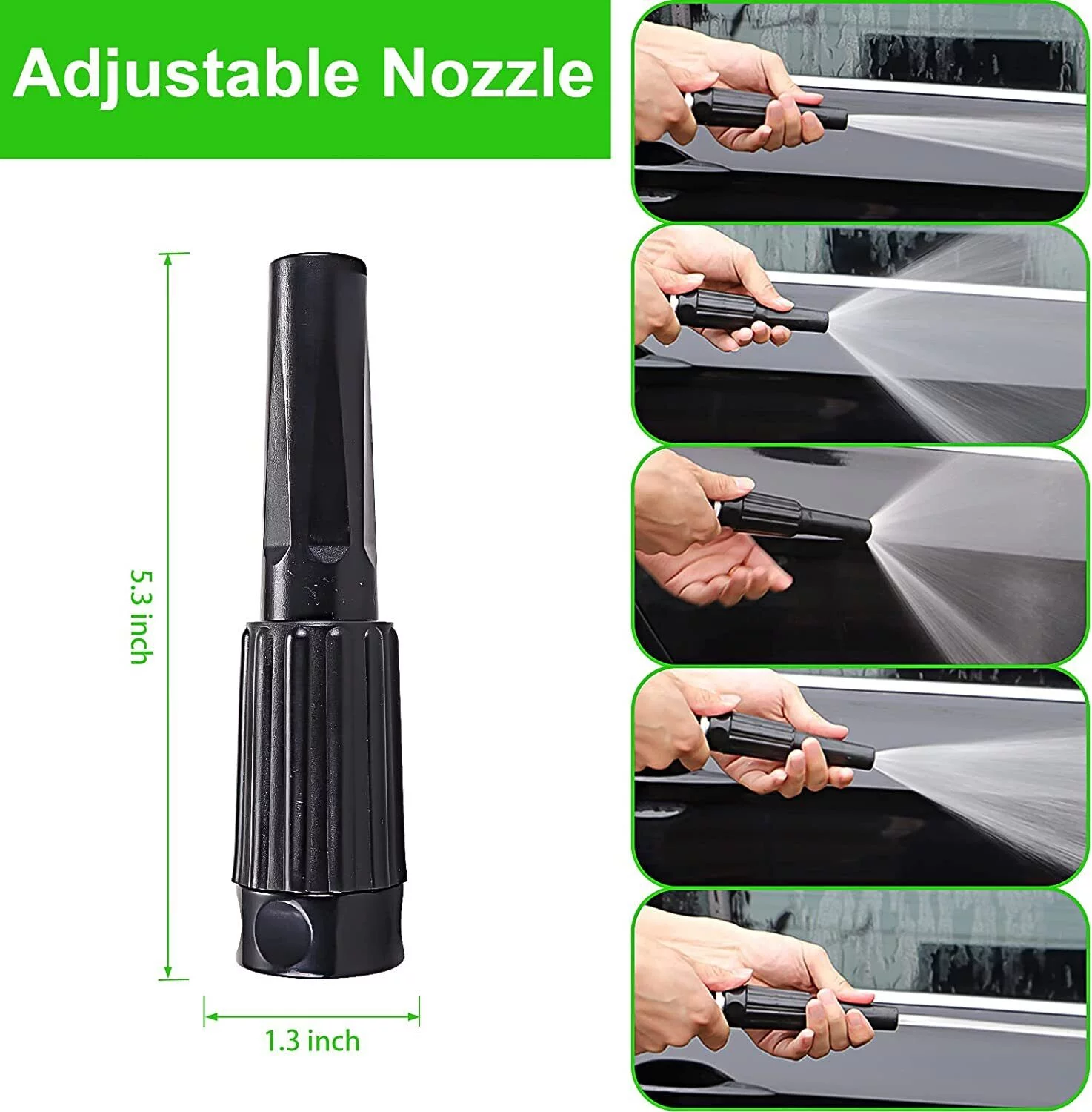 50FT 304 Stainless Steel Metal Garden Water Hose Flexible Patio Home with 6 Spray Nozzle Patterns