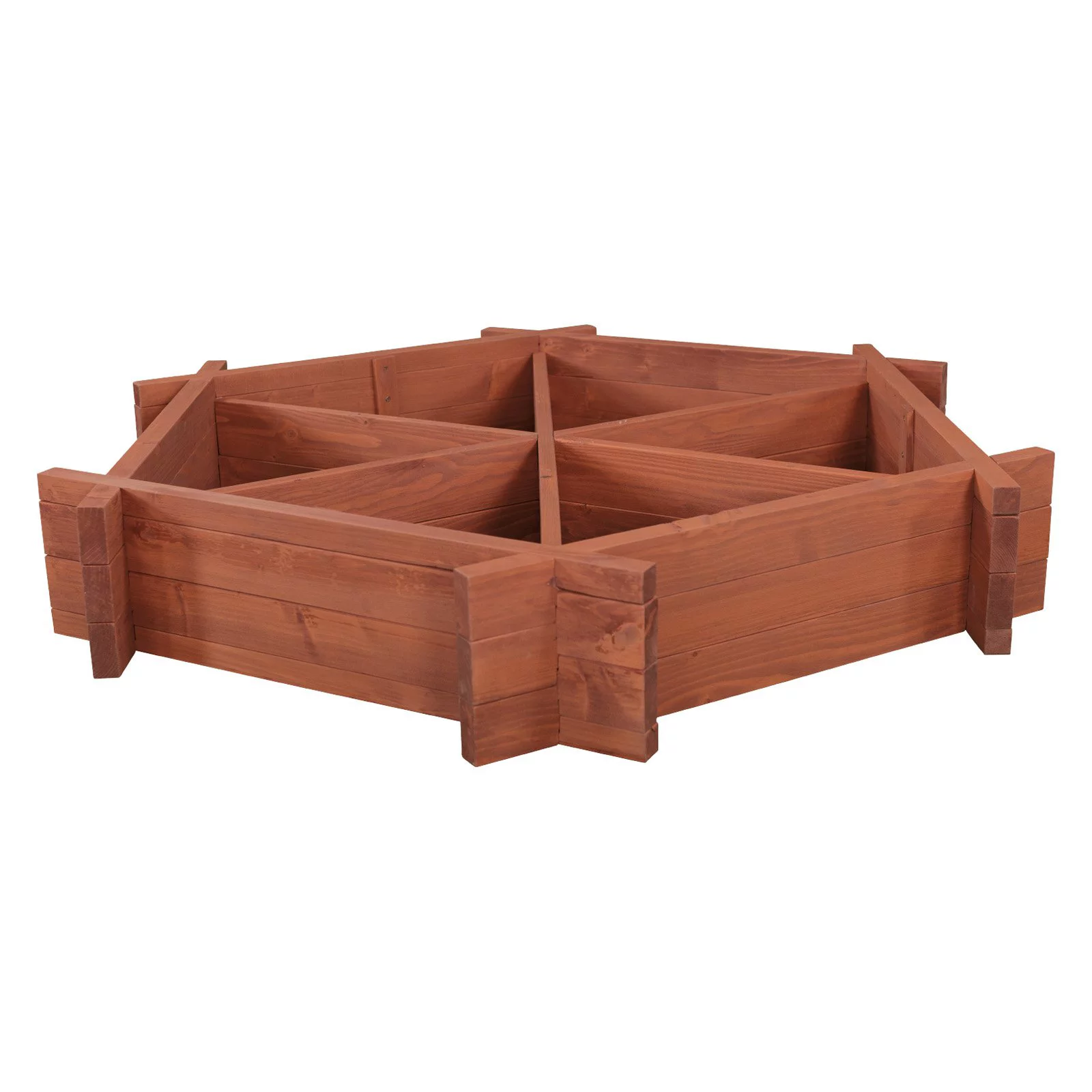 Leisure Season Hexagonal Wood Raised Garden Bed in Medium Brown