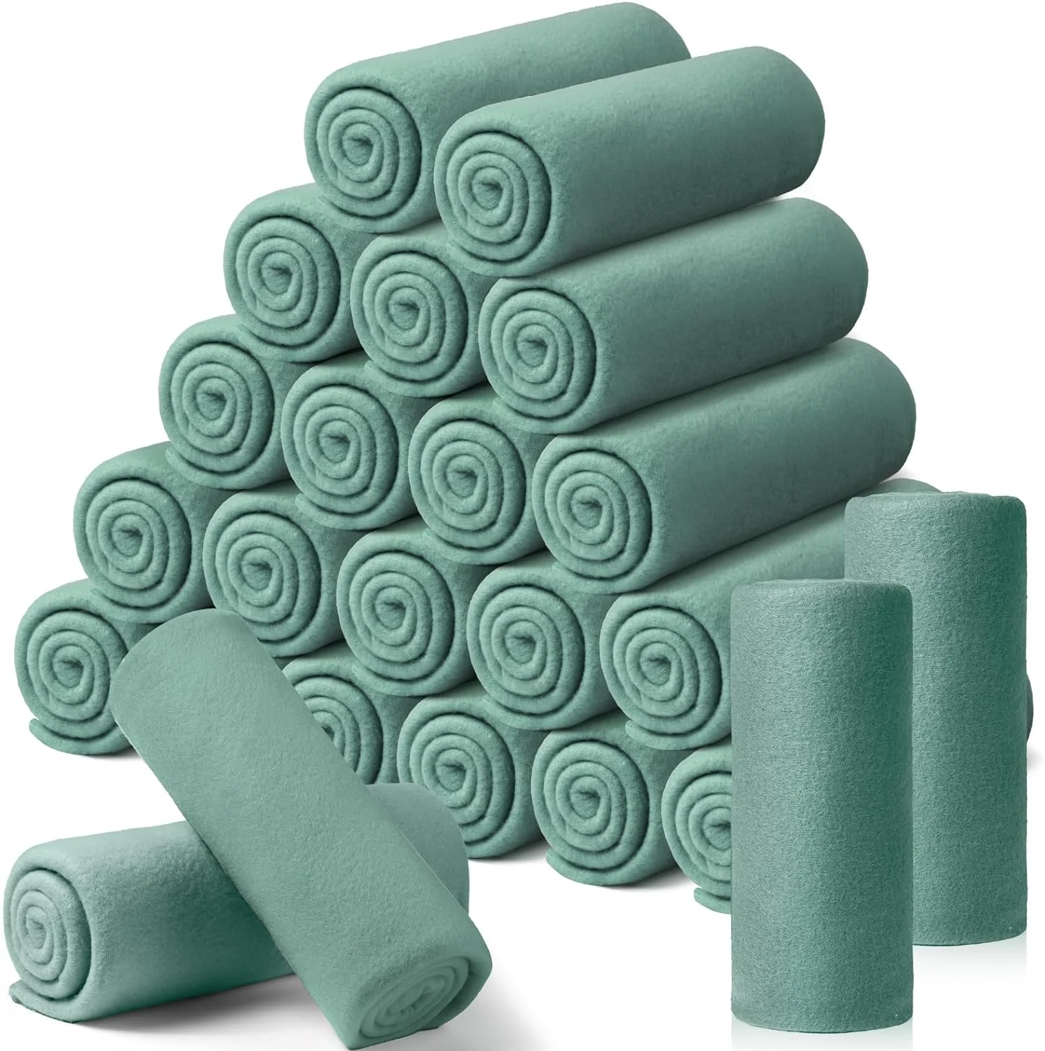 24 Packs Fleece Throw Blanket Soft Warm Lightweight Fleece Blanket Cozy Throw Bulk Blanket for Bed Couch Sofa Home Office Wedding Gifts Suitable for Seasons, 50 x 60 Inches (Lake Blue)