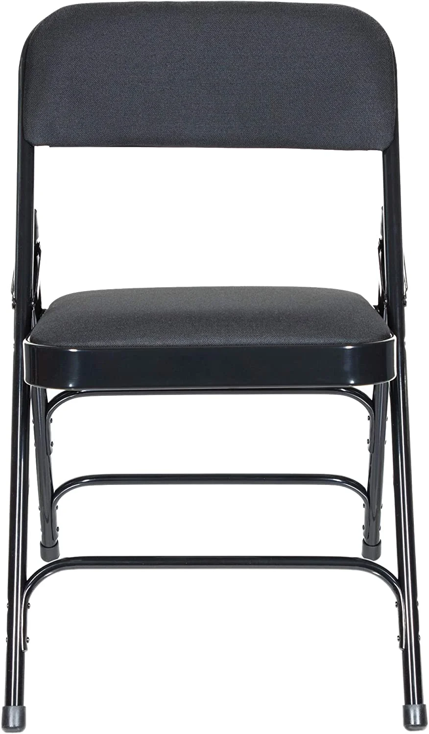 Premium Fabric Upholstered Steel Folding Chairs, 4 Pack, Black