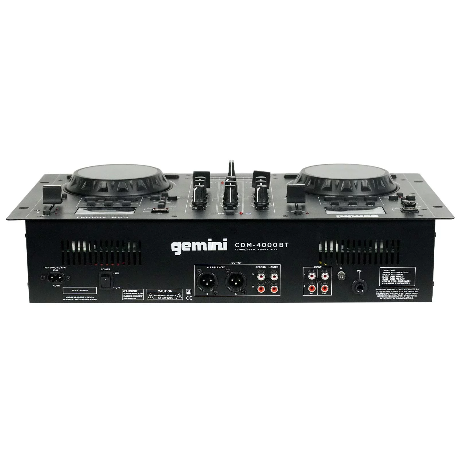 Gemini CDM-4000BT CD/MP3/USB Bluetooth Media Player with Single Channel Wireless Microphone System Package