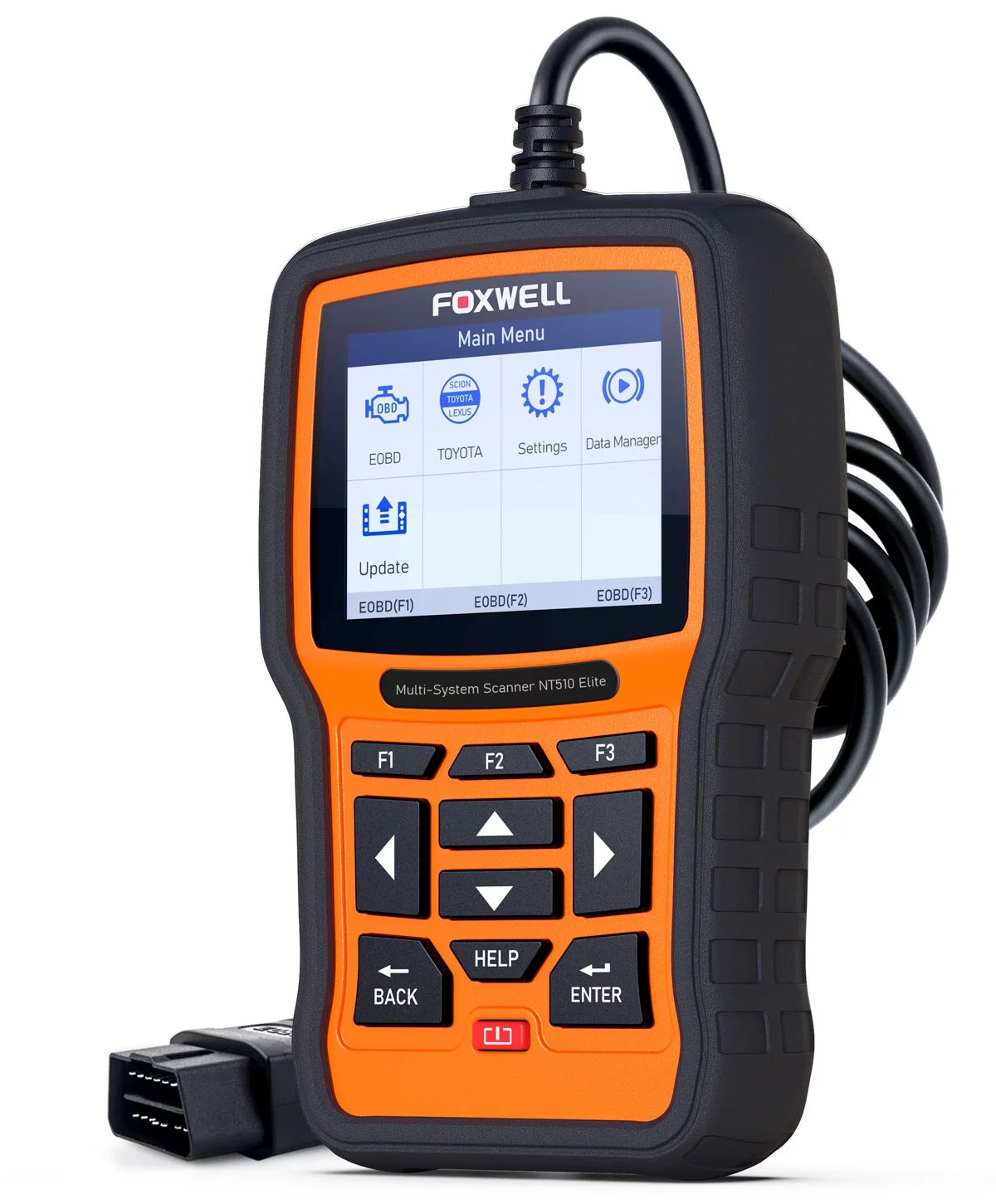 FOXWELL NT510 Elite Automotive Bi-Directional Scan Tool Fits for Toyota Lexus Scion Full System OBDII Scanner ABS Bleeding TPS SAS EPB Reset Service Active Test OBD2 Scanner Car Code Reader OBD Scan