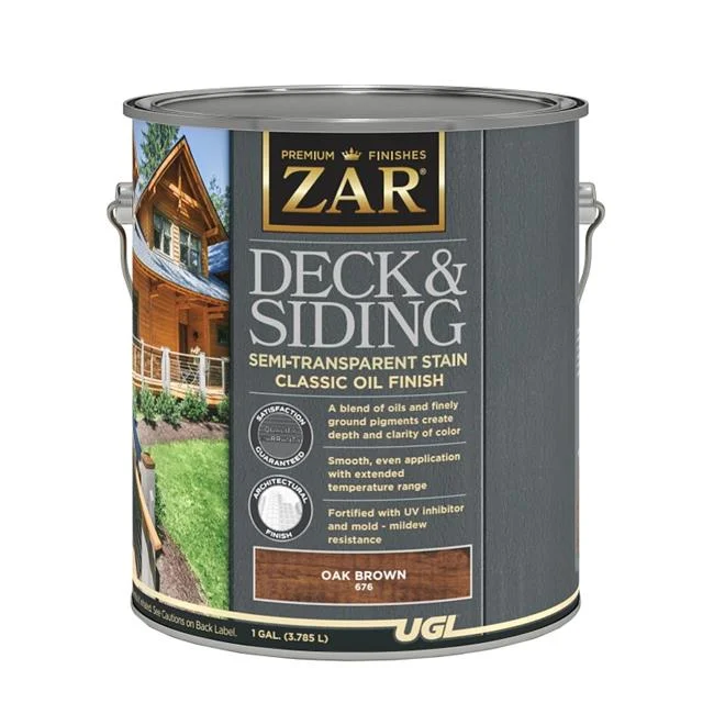 UGL  1 gal Zar Semi-Transparent Stain, Oak Brown - Case of 2