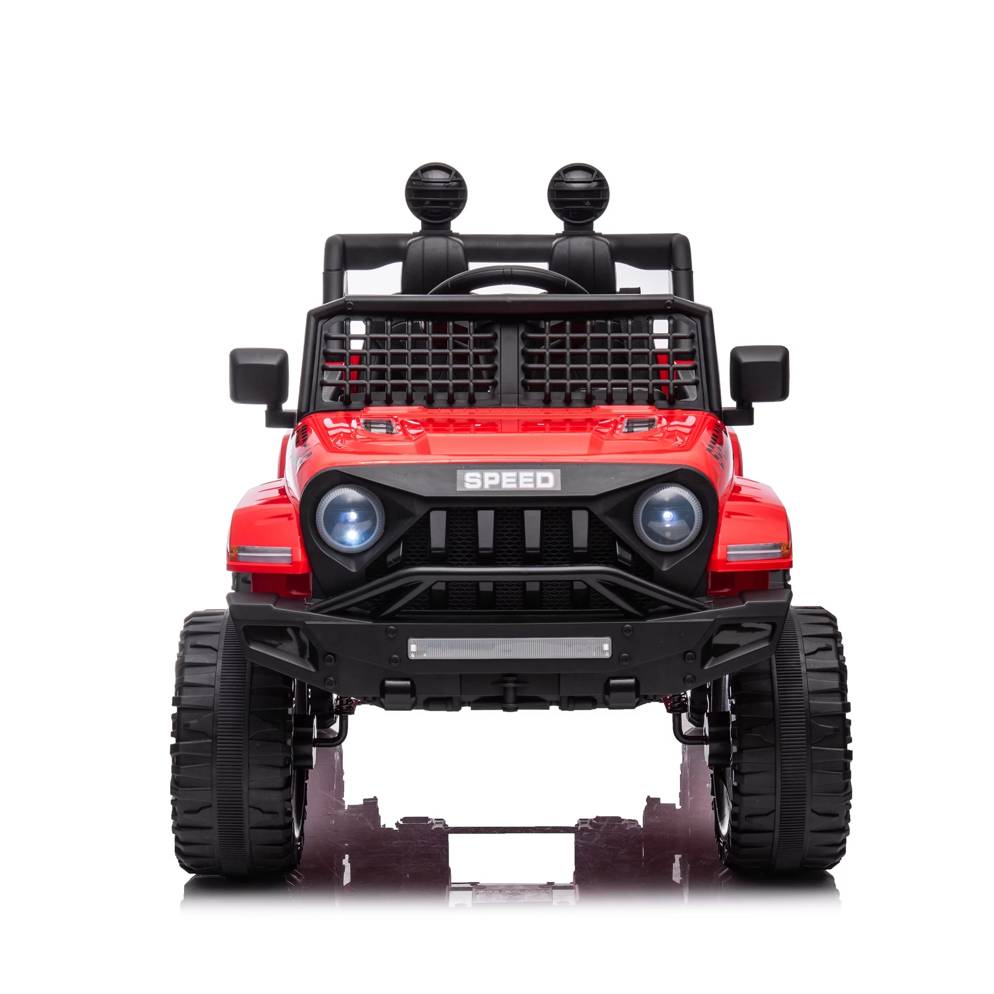 Kids 12V Ride On Truck, CASEMIOL Battery Powered Toy Car with 2.4G Remote Control, 3 Speeds, Power Display, Bluetooth, LED Lights, Electric Vehicle for Kids Ages 3-6 (Red)
