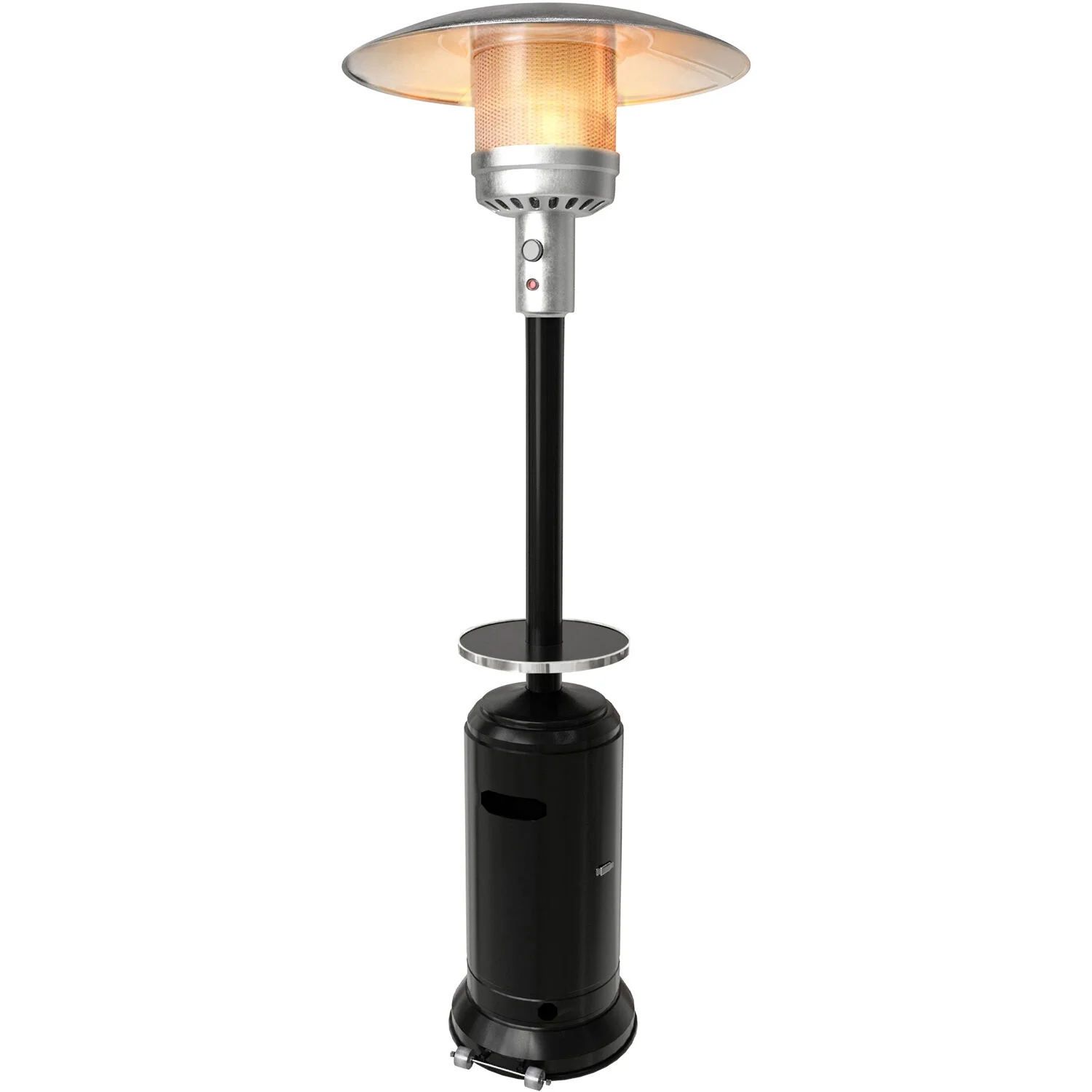 Hanover 7-ft. 48,000 BTU Steel Umbrella Propane Patio Heater in Black, HAN004BLK