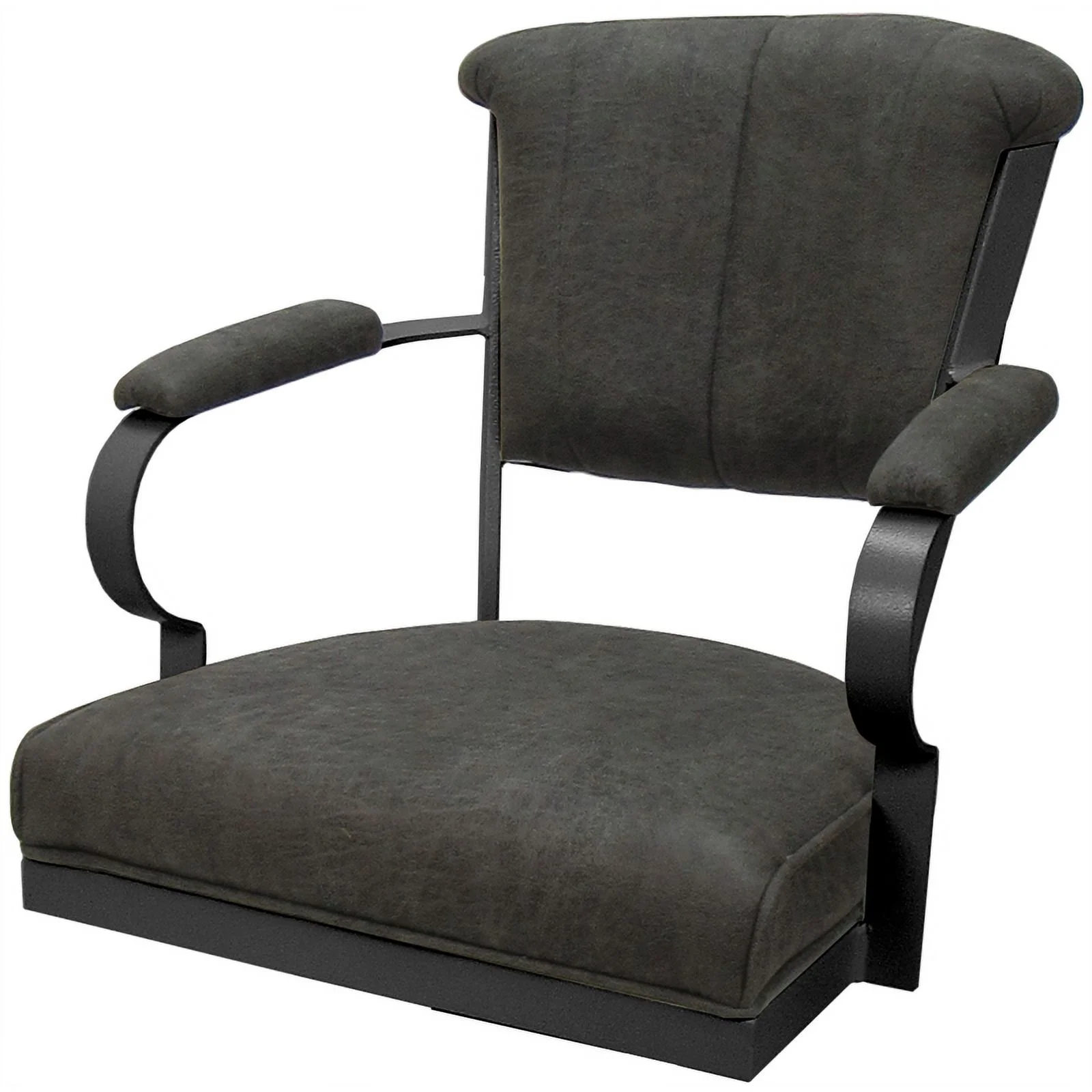 Miami Swivel Tilt Metal Caster Chair - Charcoal Gray Fabric - Gray Frame
