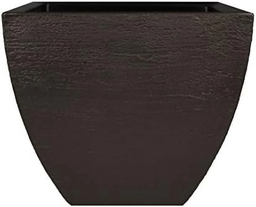 MSQ16ES Modern Square Garden Planter, 16-Inch, Espresso