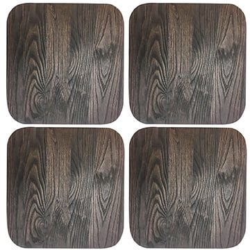 AmeriHome Black Metal Top Pub Height Table Seating 4 Dark Elm Wood Top Backless Black Bar Stools