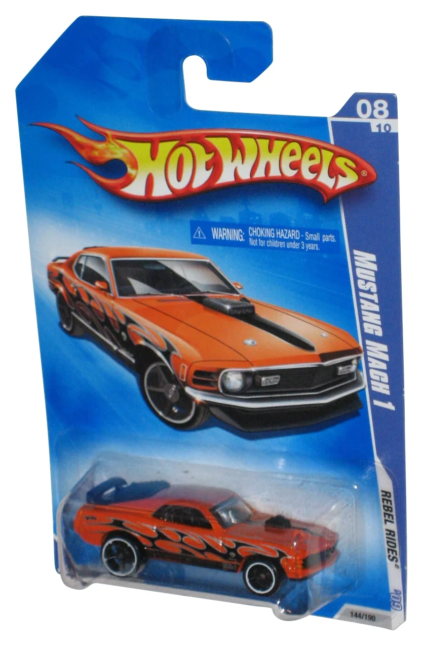 Hot Wheels Rebel Rides '09 Orange Mustang Mach 1 Toy Car 144/190