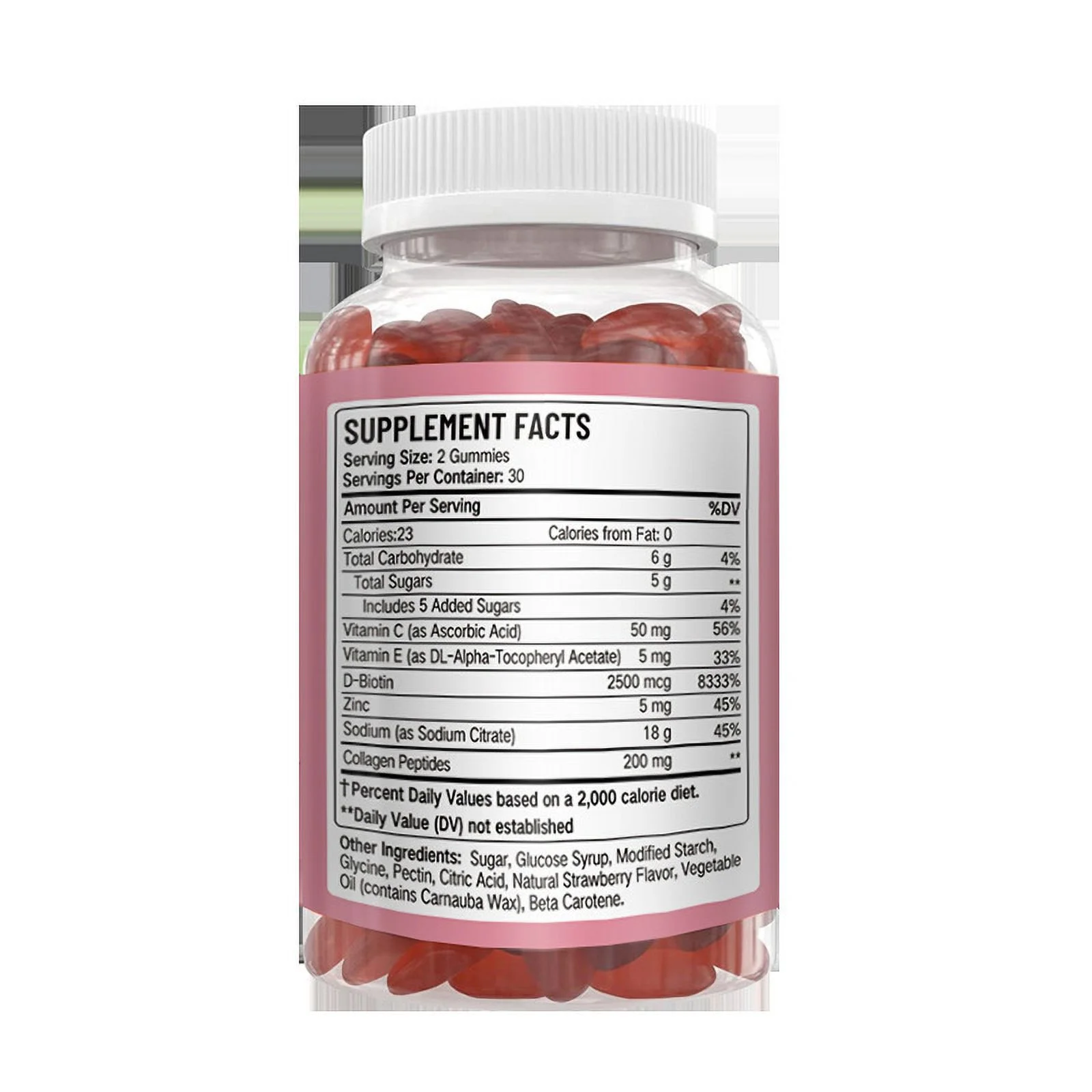 Collagen Gummies for Women, Hydrolyzed Collagen Peptides Gummies with Biotin and Vitamin C, E, Strawberry Flavor, Supports Healthy Hair, Skin and Nails, 60 Vegan Gummies