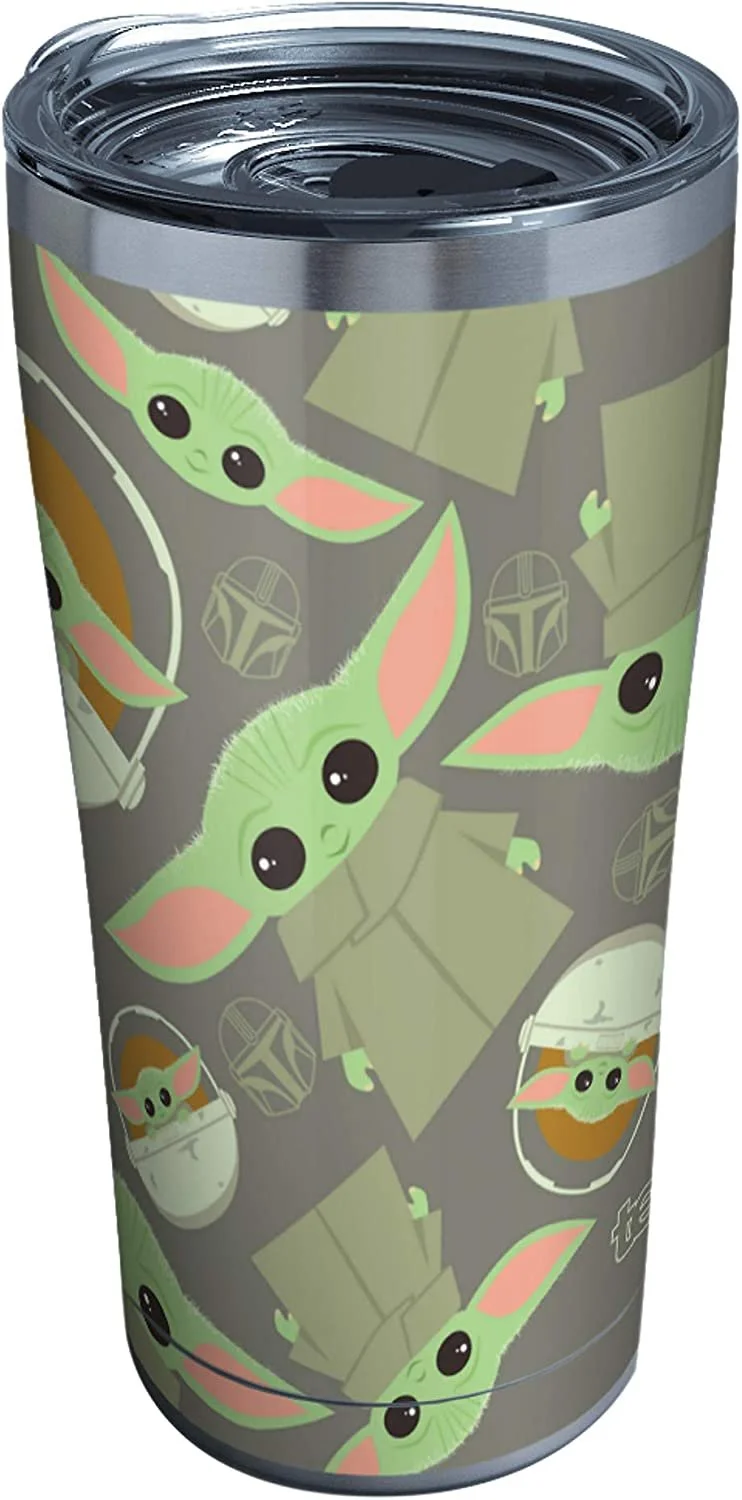 Tervis Triple Walled Star Wars - The Mandalorian Child Pattern Insulated Tumbler Cup Keeps Drinks Cold & Hot, 20oz, Stainless Steel
