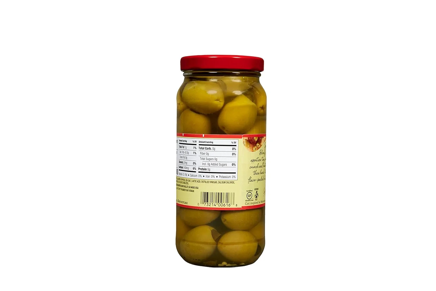 Jalapeno Stuffed Olives, Medium Heat | Gluten , Keto | 10 Ounce Drained Weight Jar (Pack Of 2)