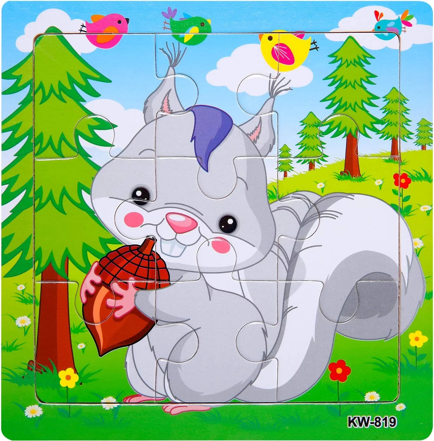 Wooden Jigsaw Puzzles Set for Kids Age 2-5 Years Old 9 Pieces Preschool Puzzles for Toddler Children Learning Educational Puzzles Toys for Boys and Girls (4 Puzzles)