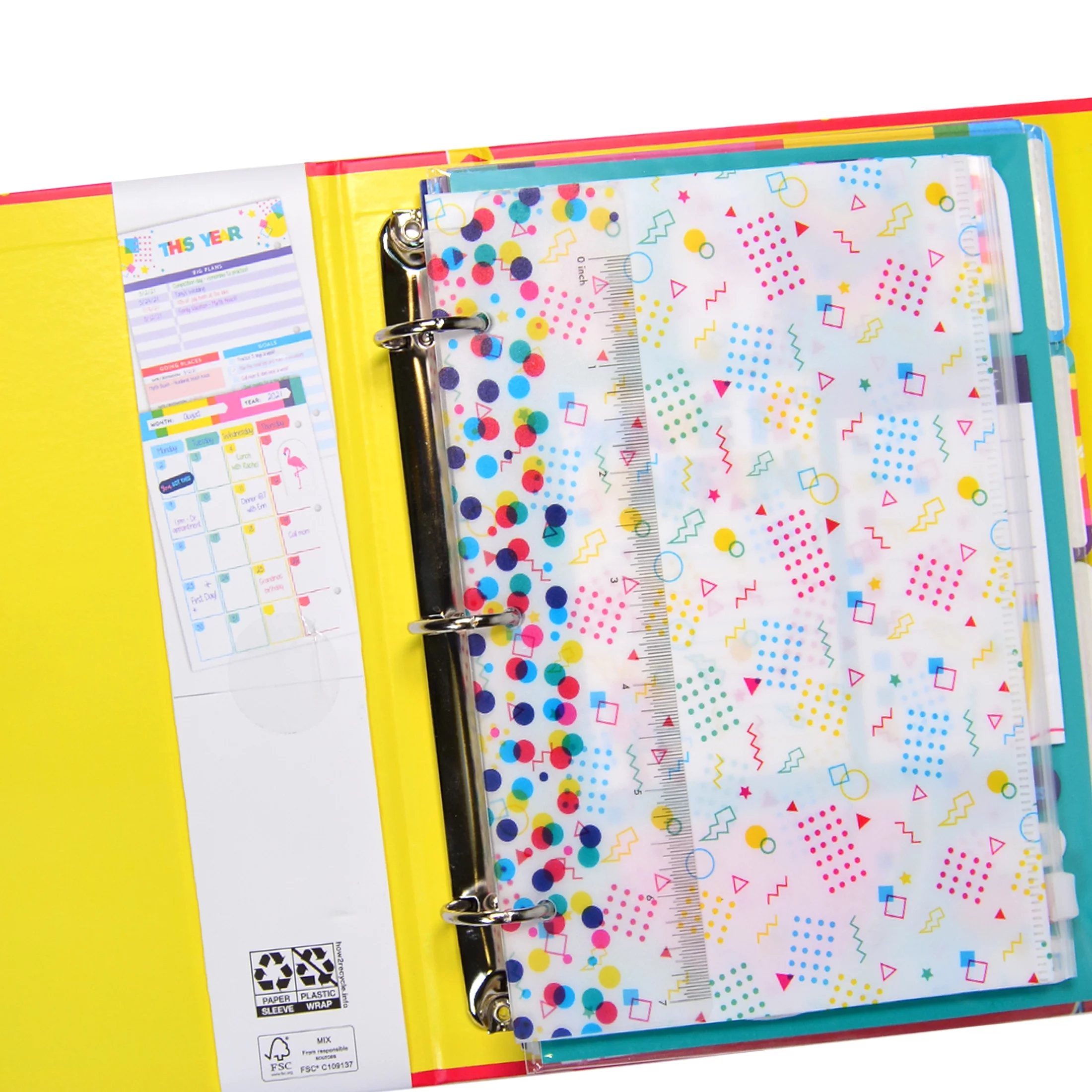 Pen + Gear Mini 3-Ring Binder Undated Planner with Bookmark Ruler, Sticky Notes, and Pencil Pouch