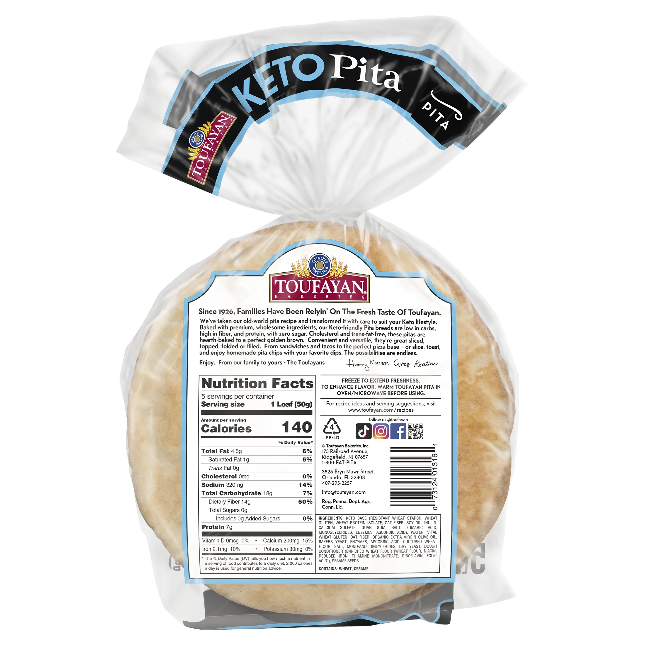 Toufayan Bakeries Pita Bread, 5 Loaves
