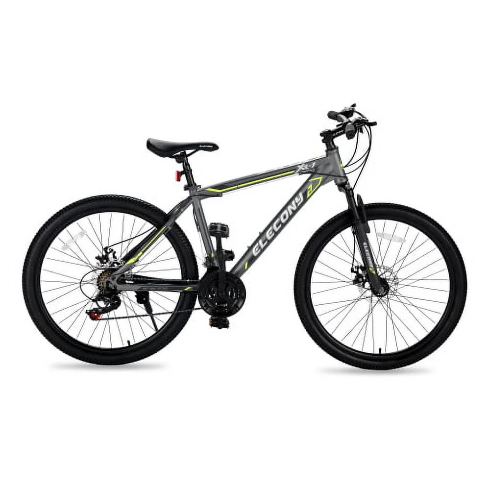 Vebreda 24 Inch 21 Speed Mountain Bike Boys Girls with Daul Disc Brakes and Front Suspension MTB，Gray