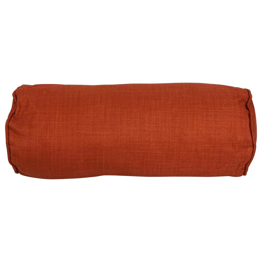Blazing Needles  20 x 8 in. Double-Corded Spun Polyester Bolster Pillows with Inserts, Cinnamon - Set of 2