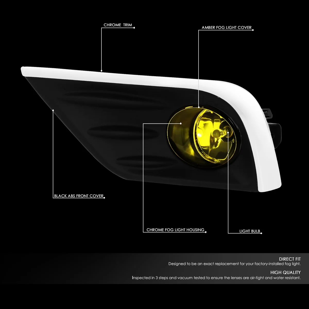 DNA Motoring FL-ZTL-301-AM For 2016 to 2018 Nissan Altima 4-Door Pair Amber Lens Front Driving Fog Light Lamps w/Chrome Trim Bezel Cover+Switch 17