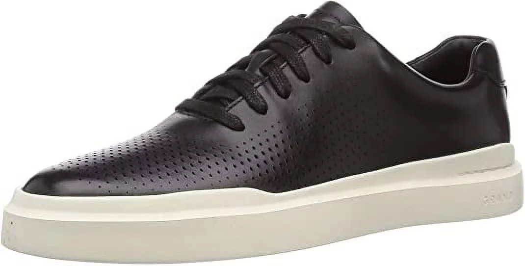 Cole Haan Grandpro Rally Laser Cut Black Leather Lace Up Sneaker-Wide