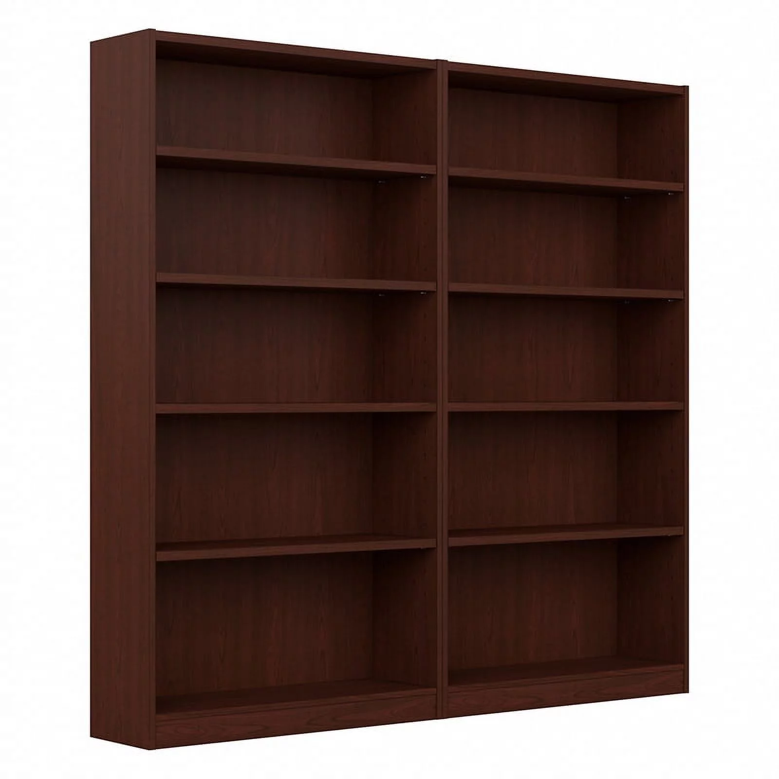 UrbanPro Furniture Universal 5 Shelf Bookcase in Vogue Cherry (Set of 2)
