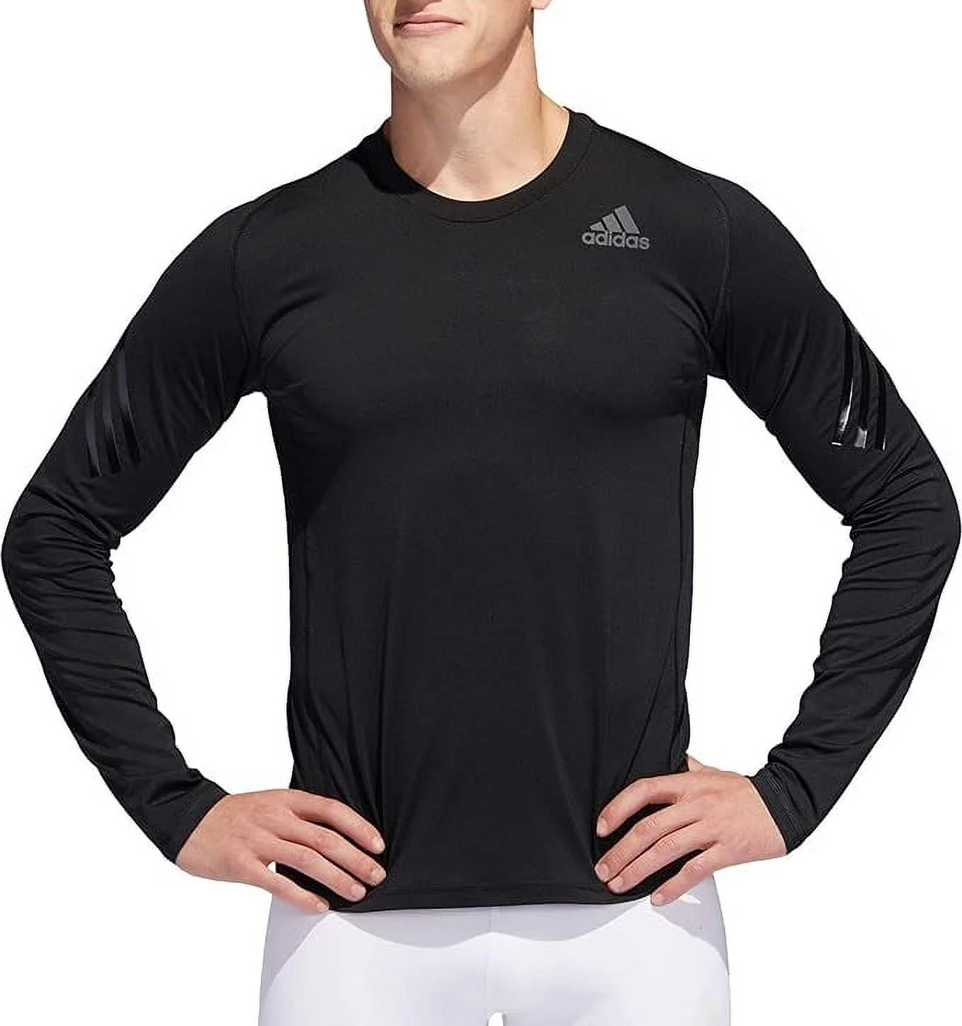 adidas Men's Alphaskin 3-Stripes Long Sleeve Shirt