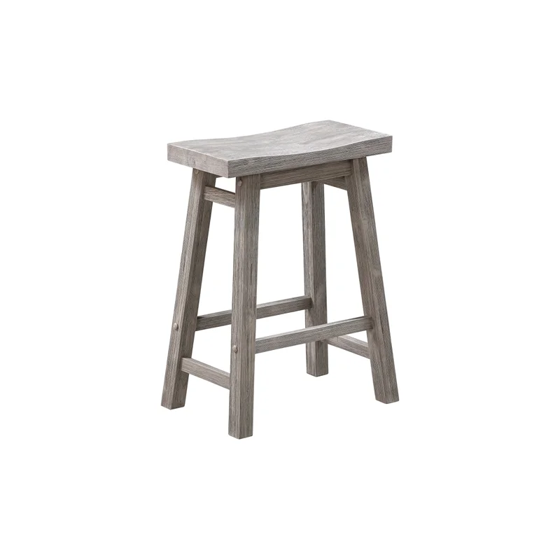 Boraam Sonoma Backless Saddle Counter Stool - Storm Gray Wire-Brush