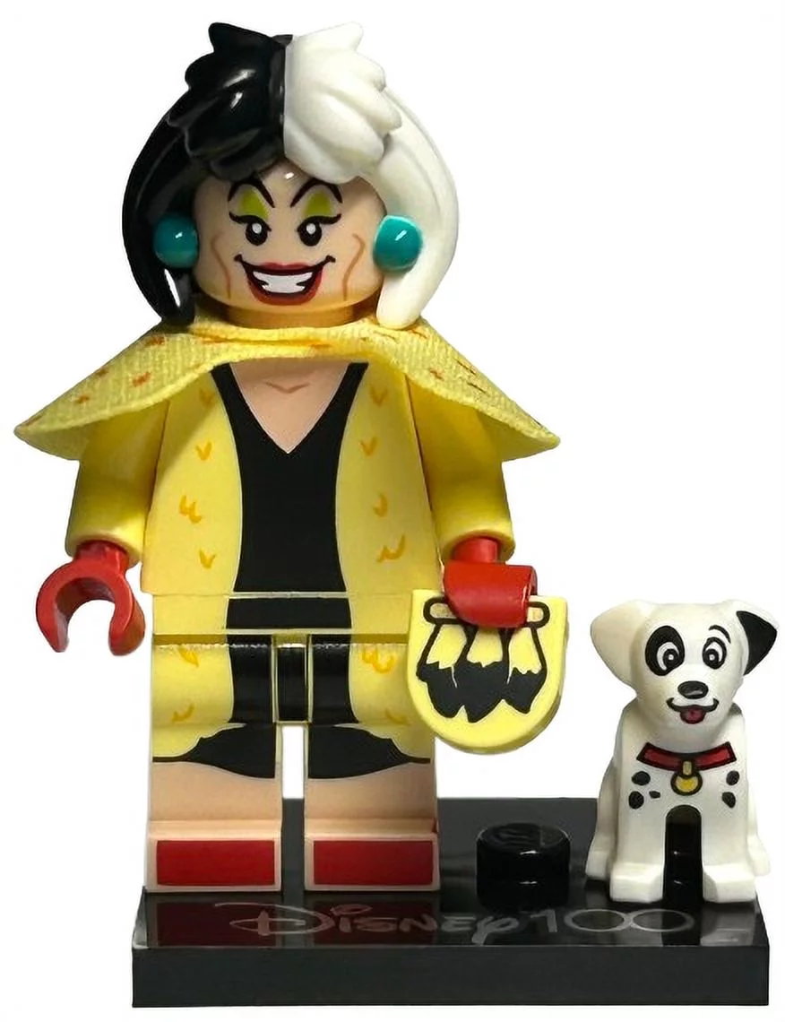 LEGO MiniFigures Disney 100 Series 3: Cruella de Vil & Dalmatian Puppy - 71038 With Purple Cape