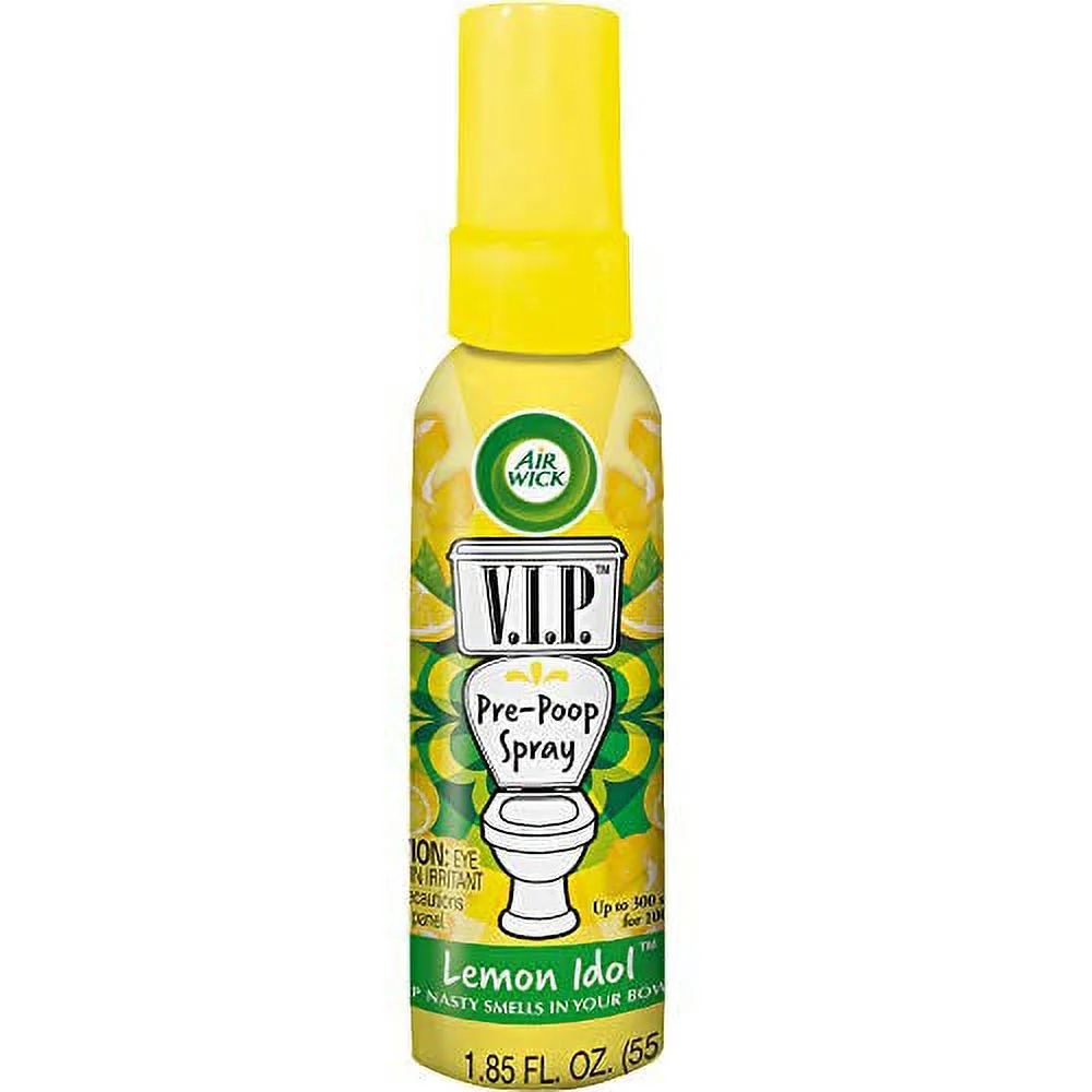 Air Wick V.I.P. Pre-Poop Toilet Spray, Lemon Idol Scent Travel Size, 1.85 oz, 6 Pack