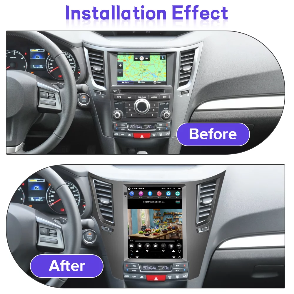 Podofo 2+32G for SUBARU Outback 2010-2014 Wireless Carplay Android Auto 9.7'' Touch Screen Car Stereo Radio Android 11 HD 1080P WIFI GPS FM Bluetooth Usb, AHD Backup Camera