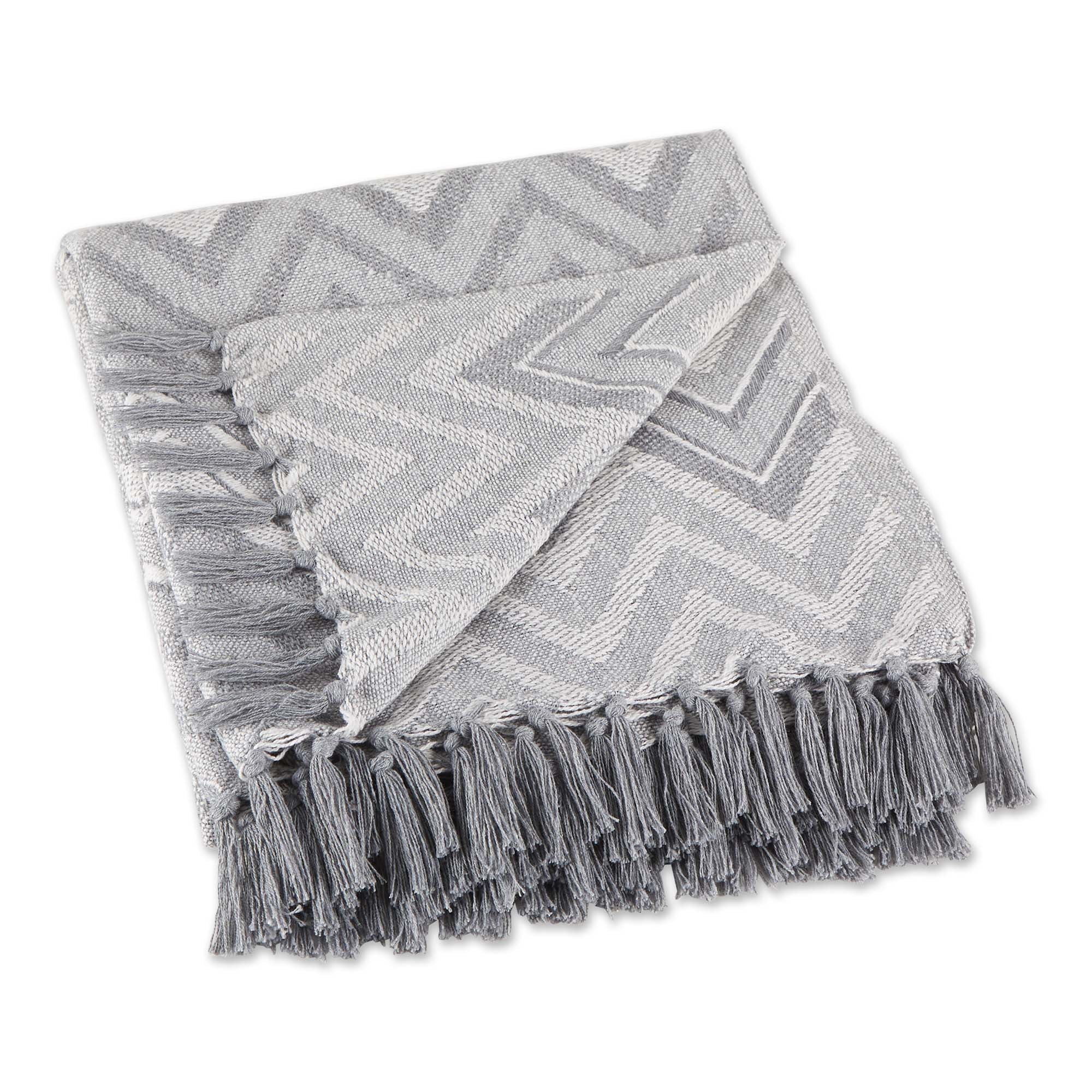 Gray Zig-Zag Chevron Throw