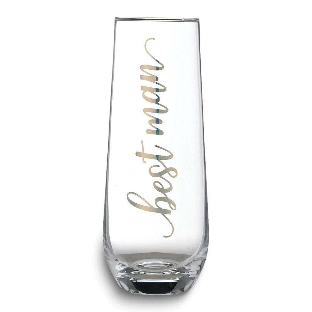 Lillian Rose Gold-tone BEST MAN Stemless Champagne Glass #Q-GM21898