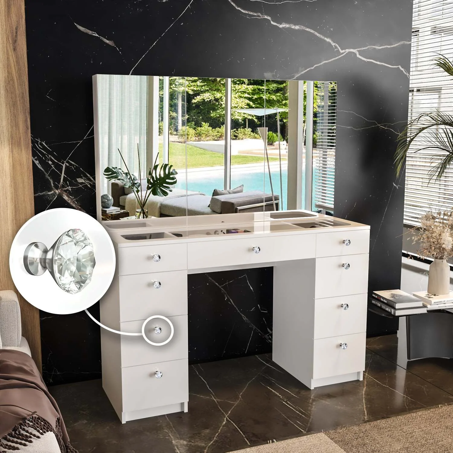Boahaus Lily Vanity Desk (White)